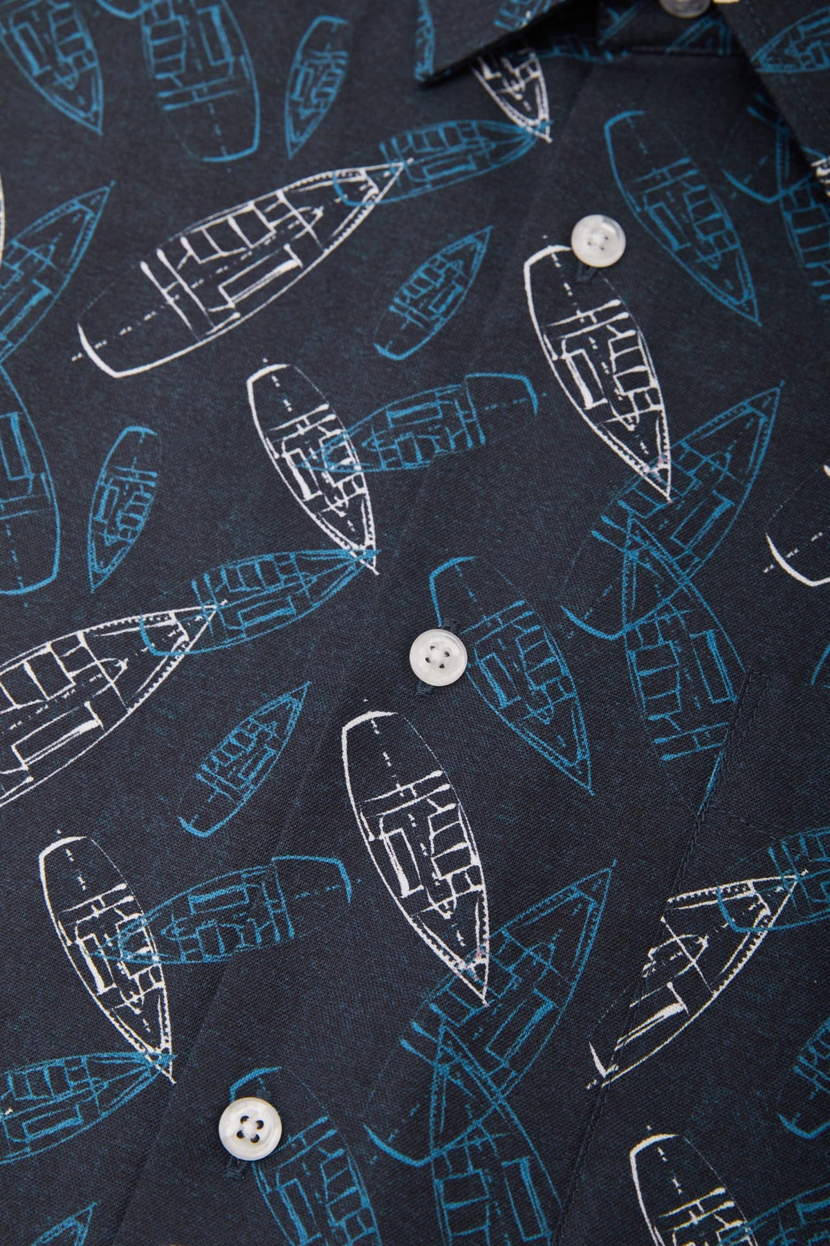 G2000 Shirts Cotton Oxford Boat Digital Print Comfort Fit Short Sleeve Casual Shirt