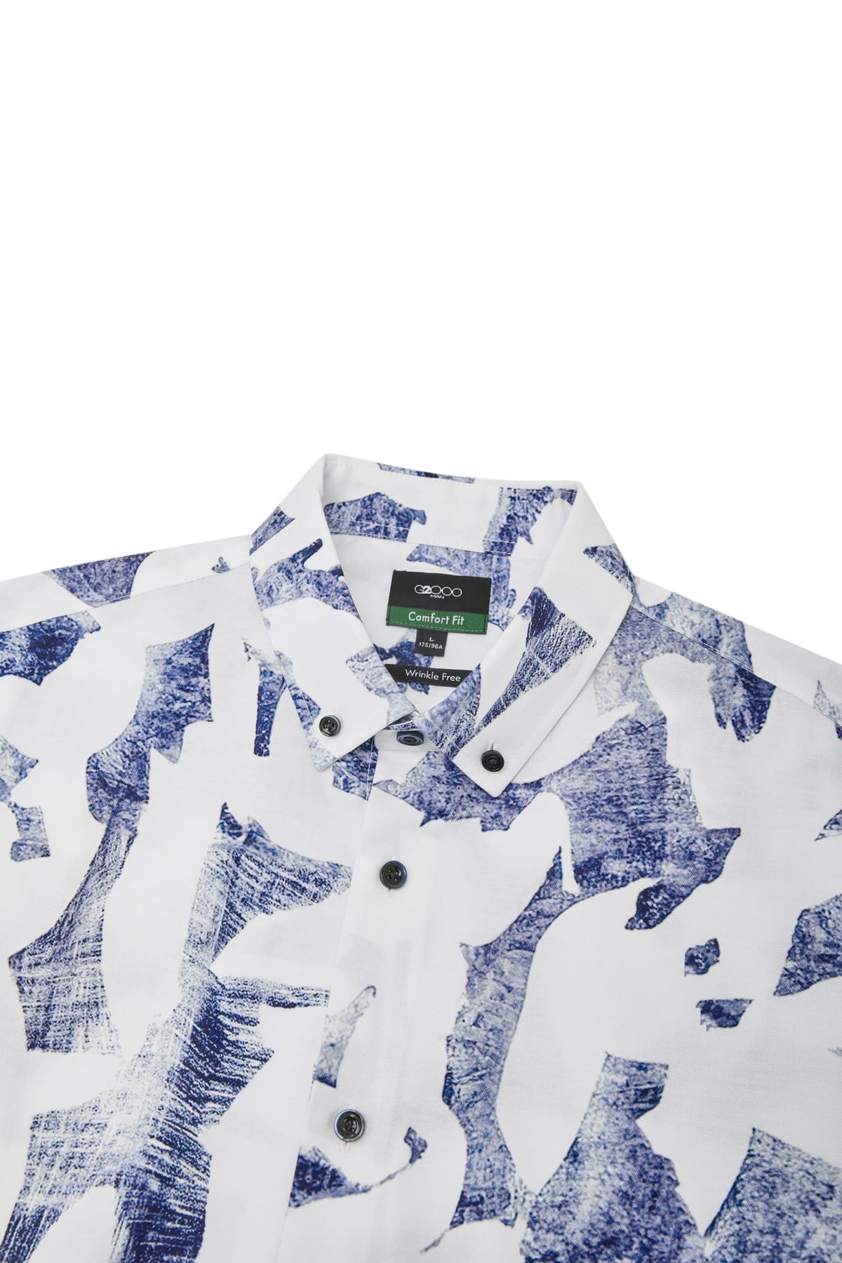 G2000 Shirts Cotton Oxford Ink Scatter Digital Print Comfort Fit Short Sleeve Casual Shirt