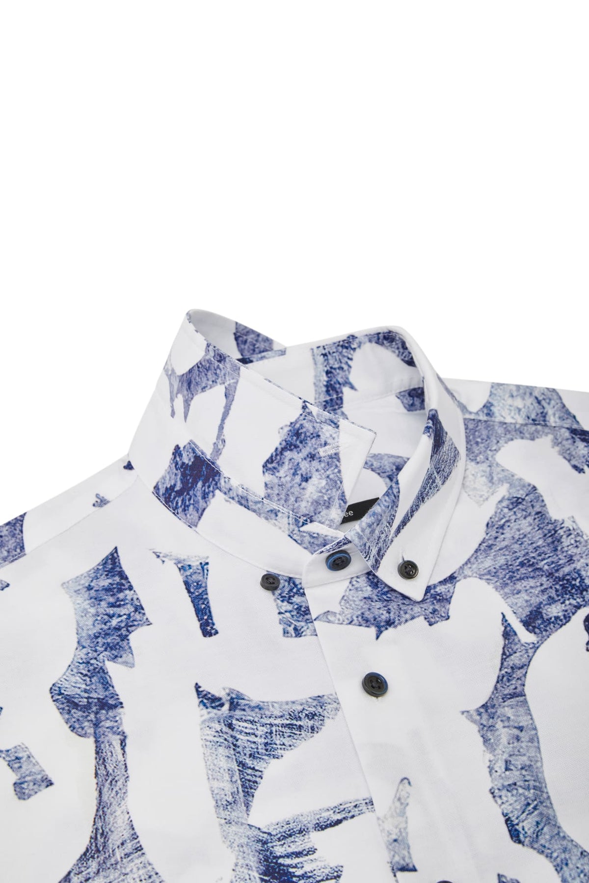 G2000 Shirts Cotton Oxford Ink Scatter Digital Print Comfort Fit Short Sleeve Casual Shirt