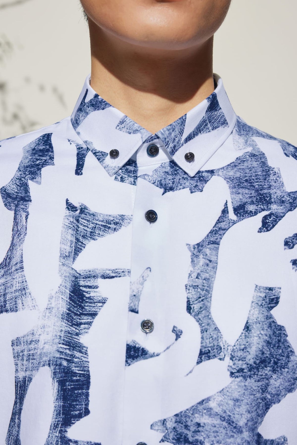 G2000 Shirts Cotton Oxford Ink Scatter Digital Print Comfort Fit Short Sleeve Casual Shirt