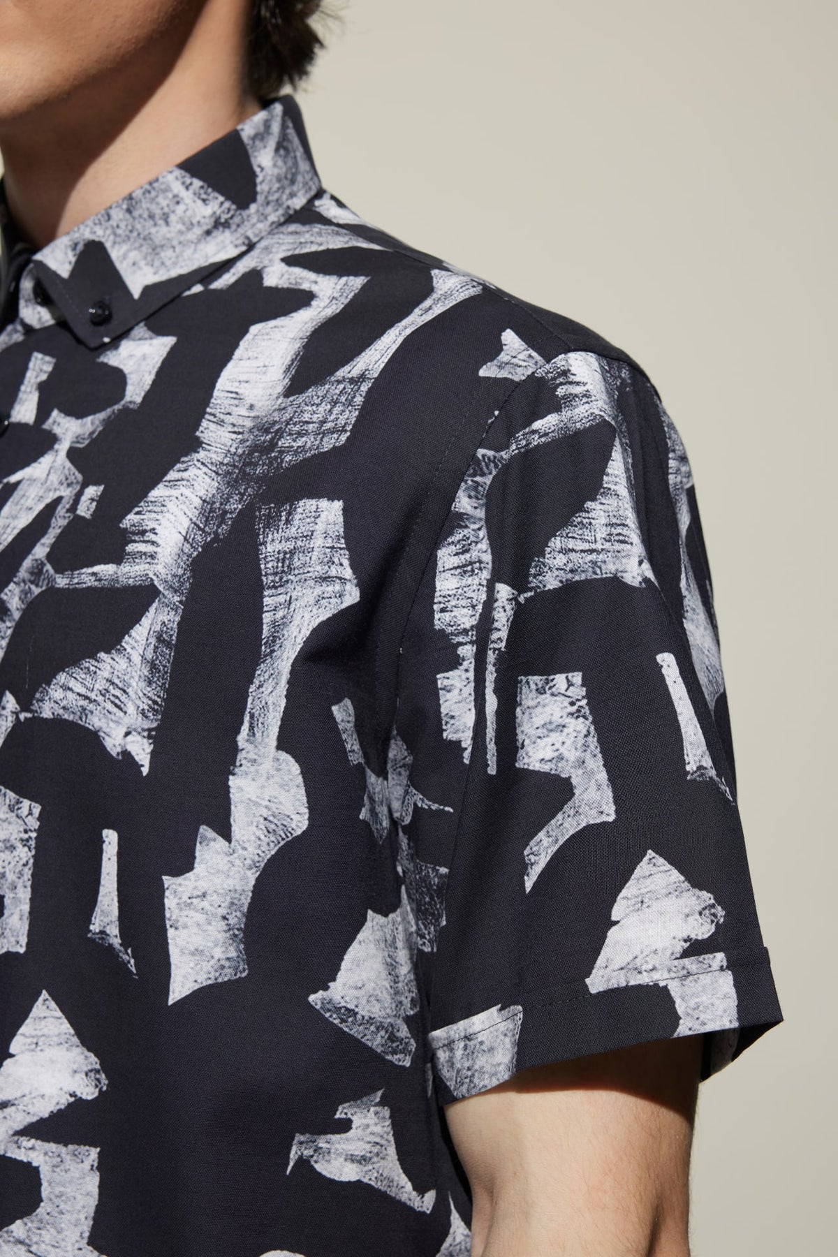 G2000 Shirts Cotton Oxford Ink Scatter Digital Print Comfort Fit Short Sleeve Casual Shirt