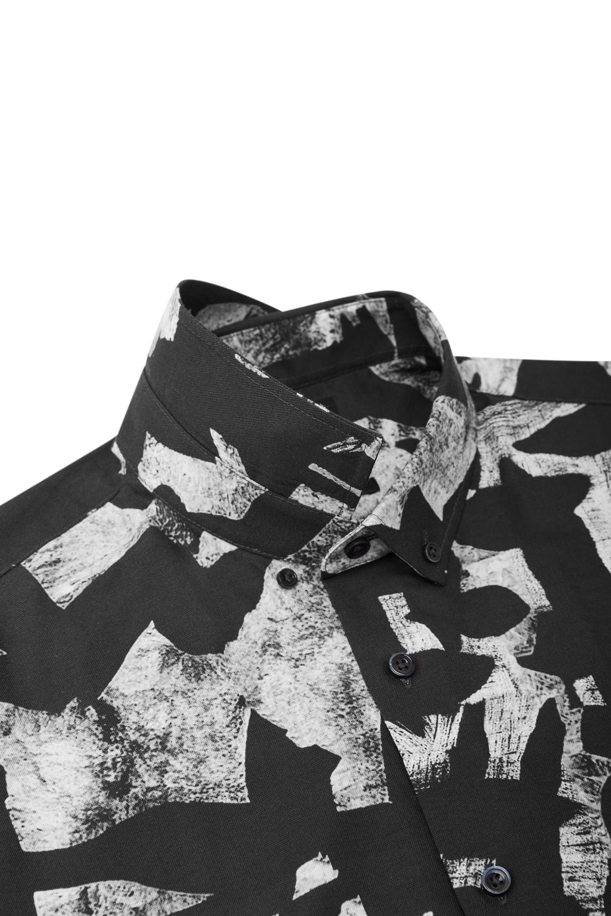 G2000 Shirts Cotton Oxford Ink Scatter Digital Print Comfort Fit Short Sleeve Casual Shirt