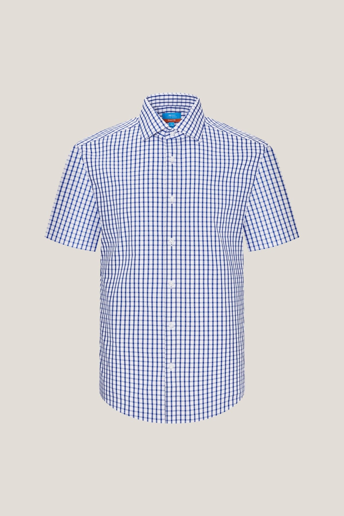 G2000 Shirts Non-Iron Easy Care Smart Fit Check Short Sleeve Shirt Raven Depths Smart