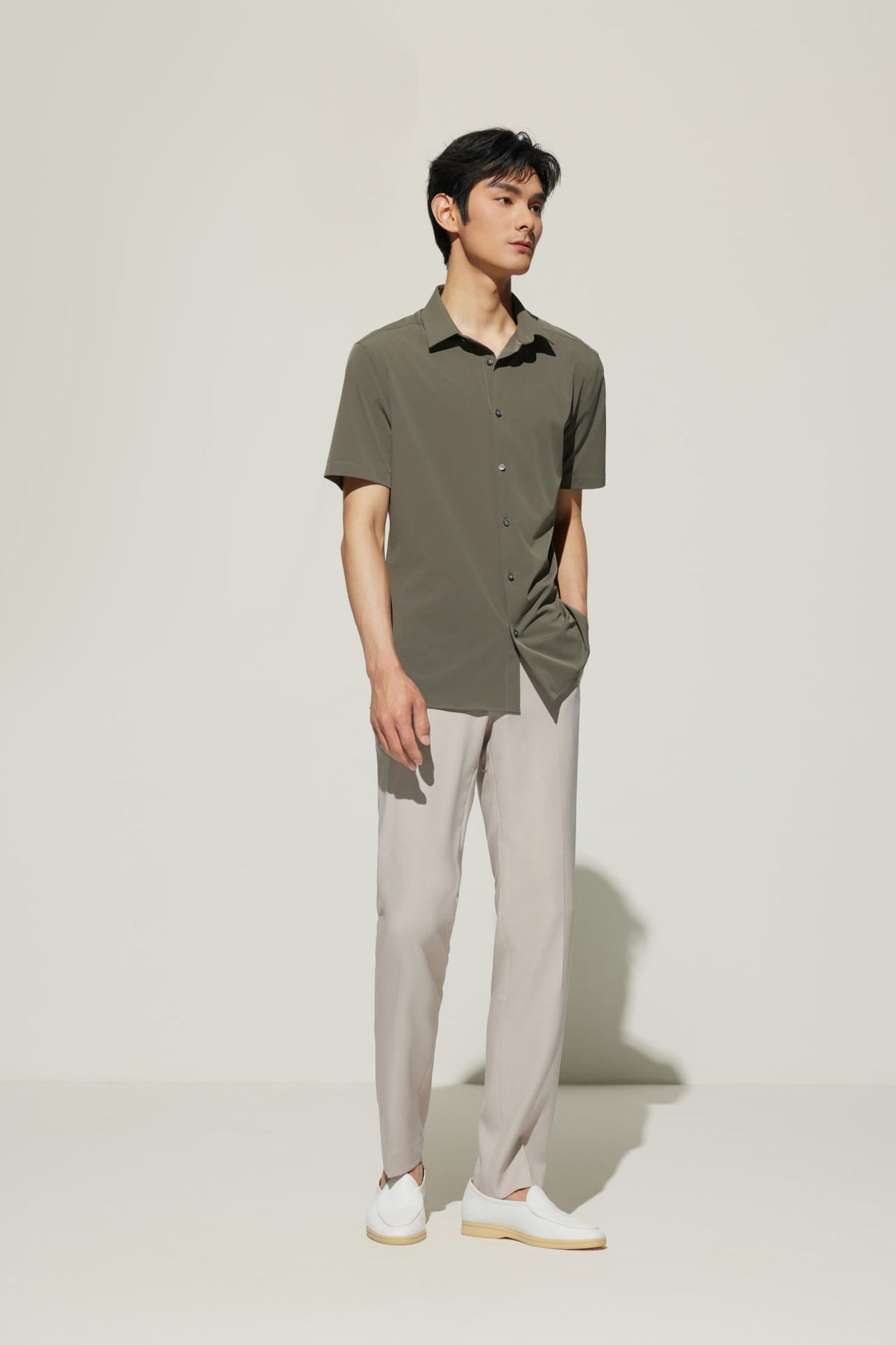 G2000 Shirts Water Repellent Poplin Smart Fit Short Sleeve Casual Shirt Polished Juniper Smart