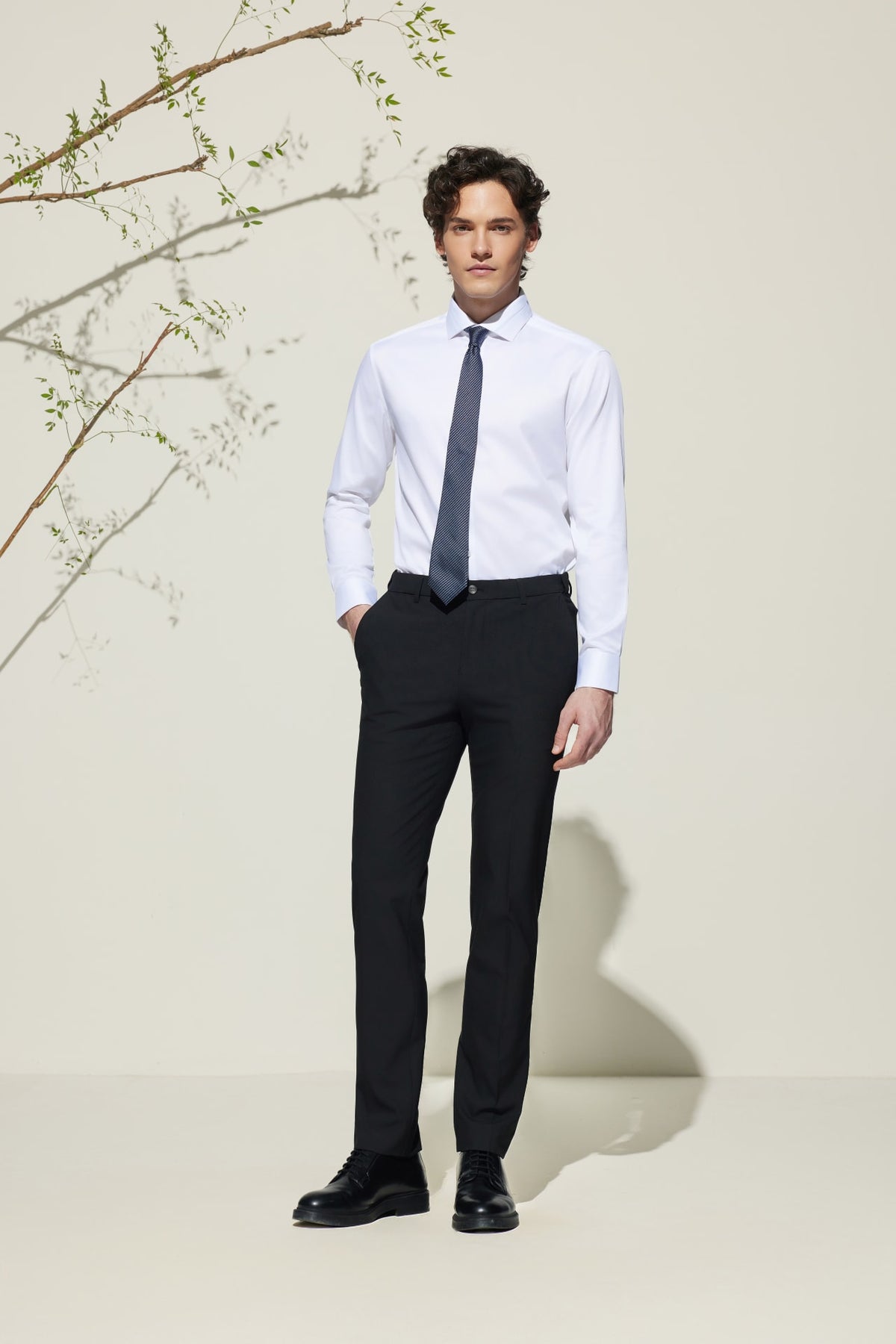 G2000 - Pants - Multi-Way Stretch Smart Fit Plain Weave Suit Pants with Elastic Waist Band - Darkened Slate - Elastic Smart