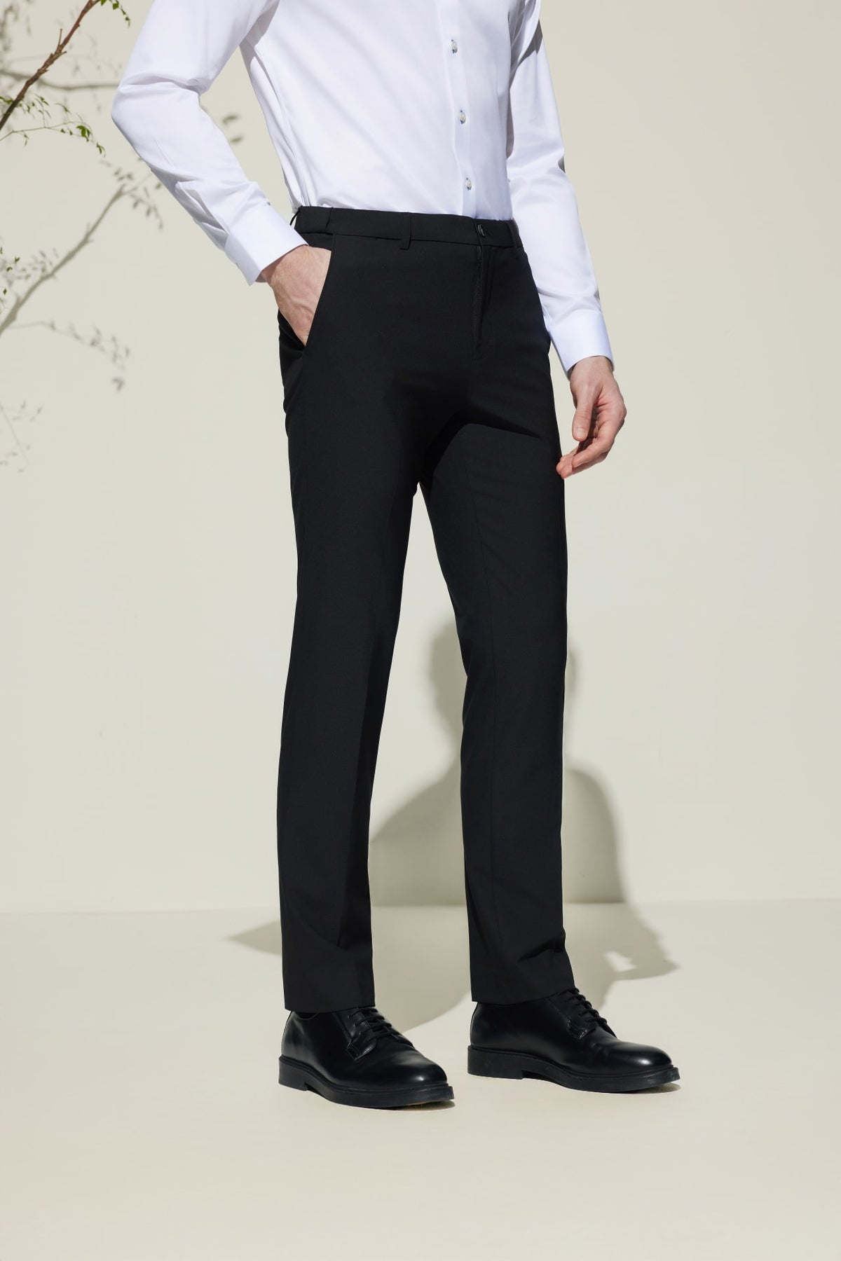 G2000 - Pants - Multi-Way Stretch Smart Fit Plain Weave Suit Pants with Elastic Waist Band