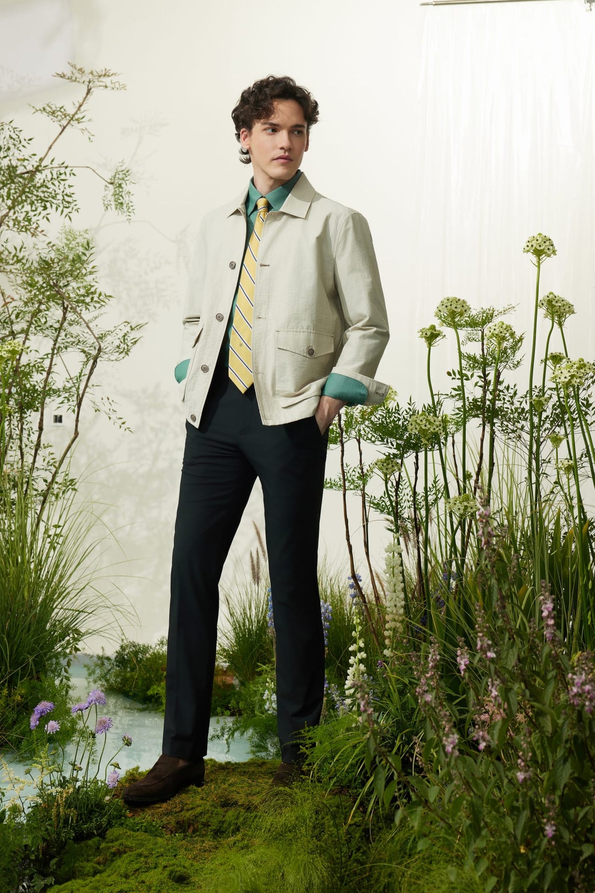 G2000 Pants Cool Touch Multi-Way Stretch Smart Fit Plain Weave Formal Pants with Elastic Waist Band