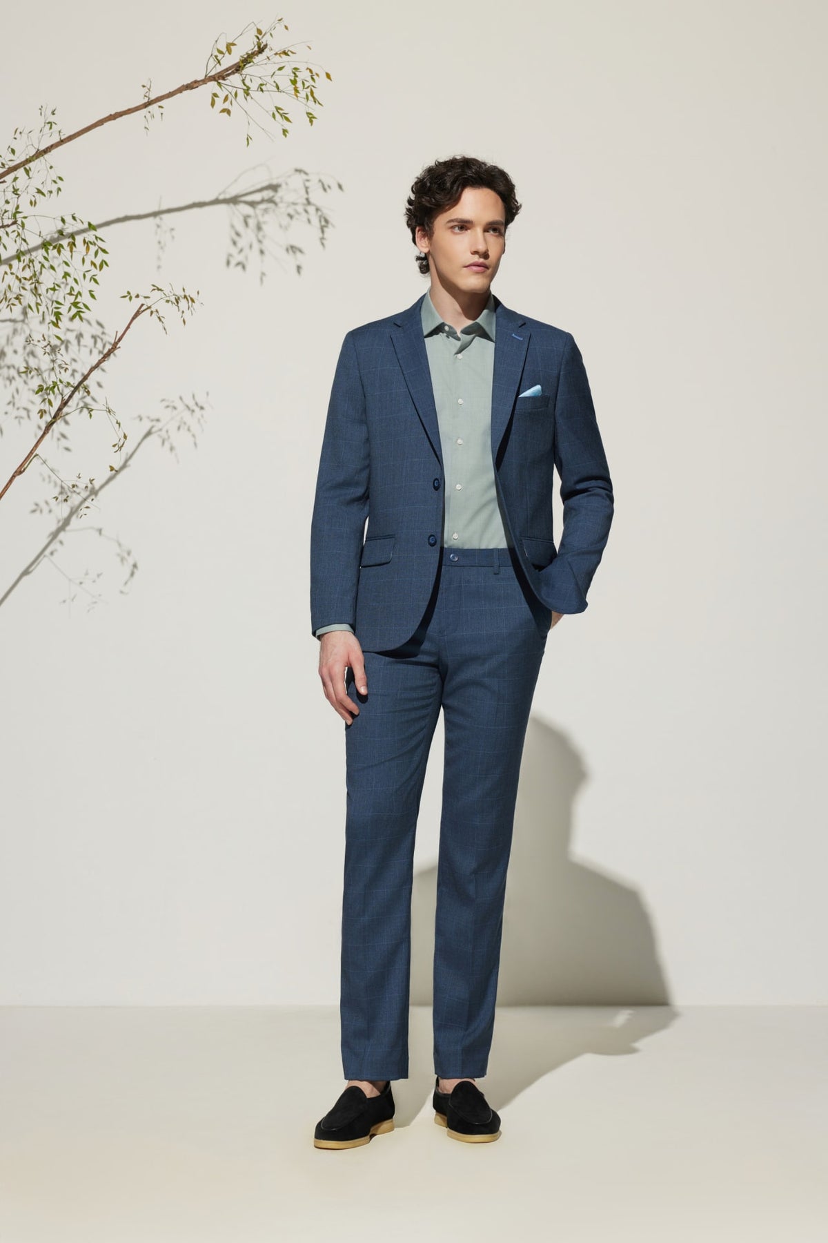 G2000 Pants Multi-Way Stretch Smart Fit Check Suit Pants