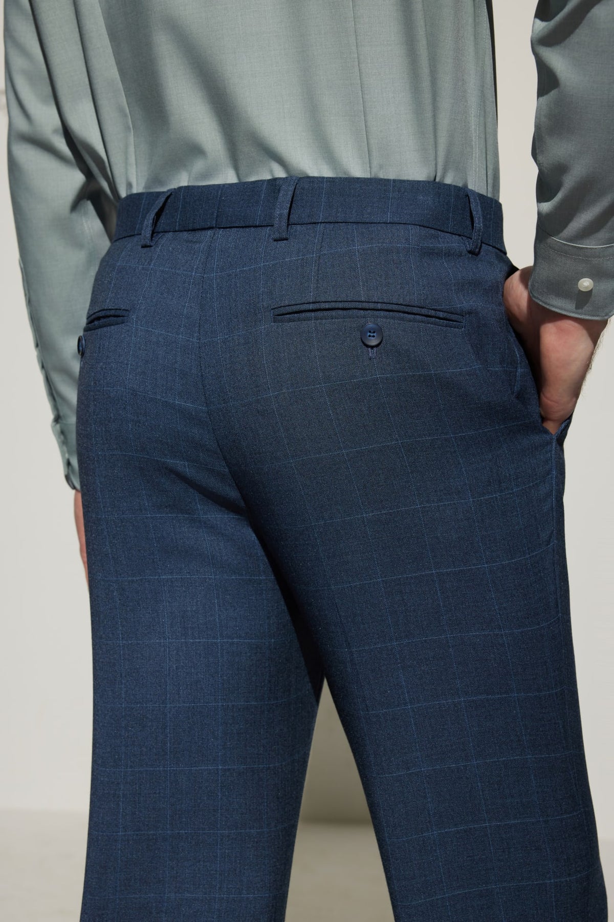 G2000 Pants Multi-Way Stretch Smart Fit Check Suit Pants
