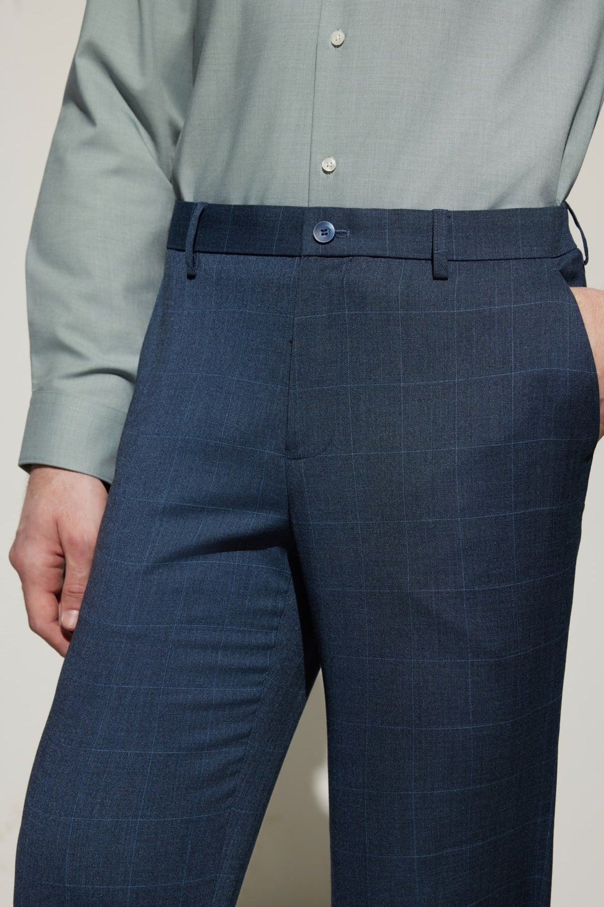 G2000 Pants Multi-Way Stretch Smart Fit Check Suit Pants
