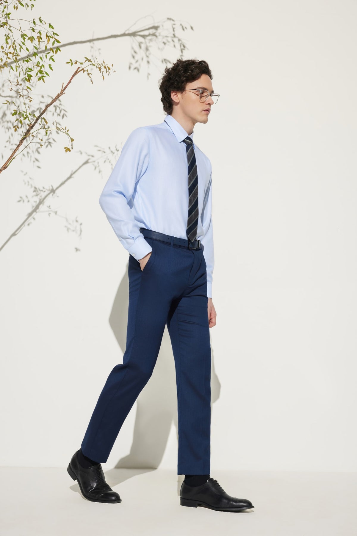 G2000 Pants Multi-Way Stretch Smart Fit Herringbone Suit Pants