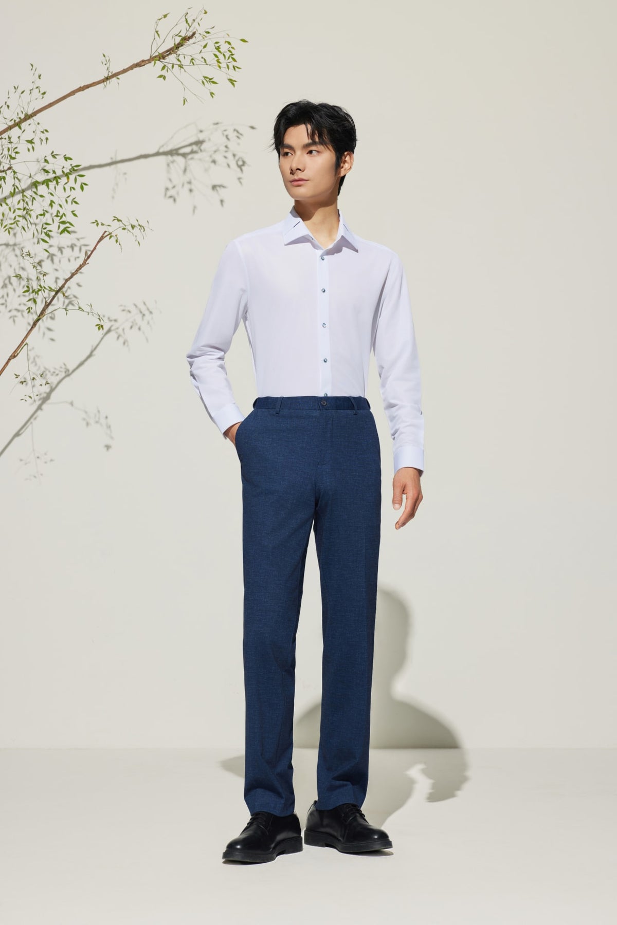 G2000 Pants Multi-Way Stretch Knit Print Smart Fit Texture Suit Pants with Elastic Waist Band