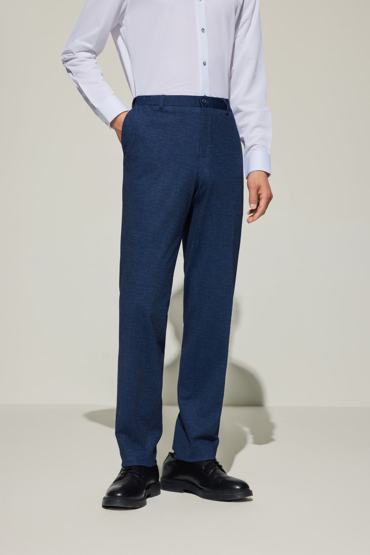 G2000 Pants Multi-Way Stretch Knit Print Smart Fit Texture Suit Pants with Elastic Waist Band