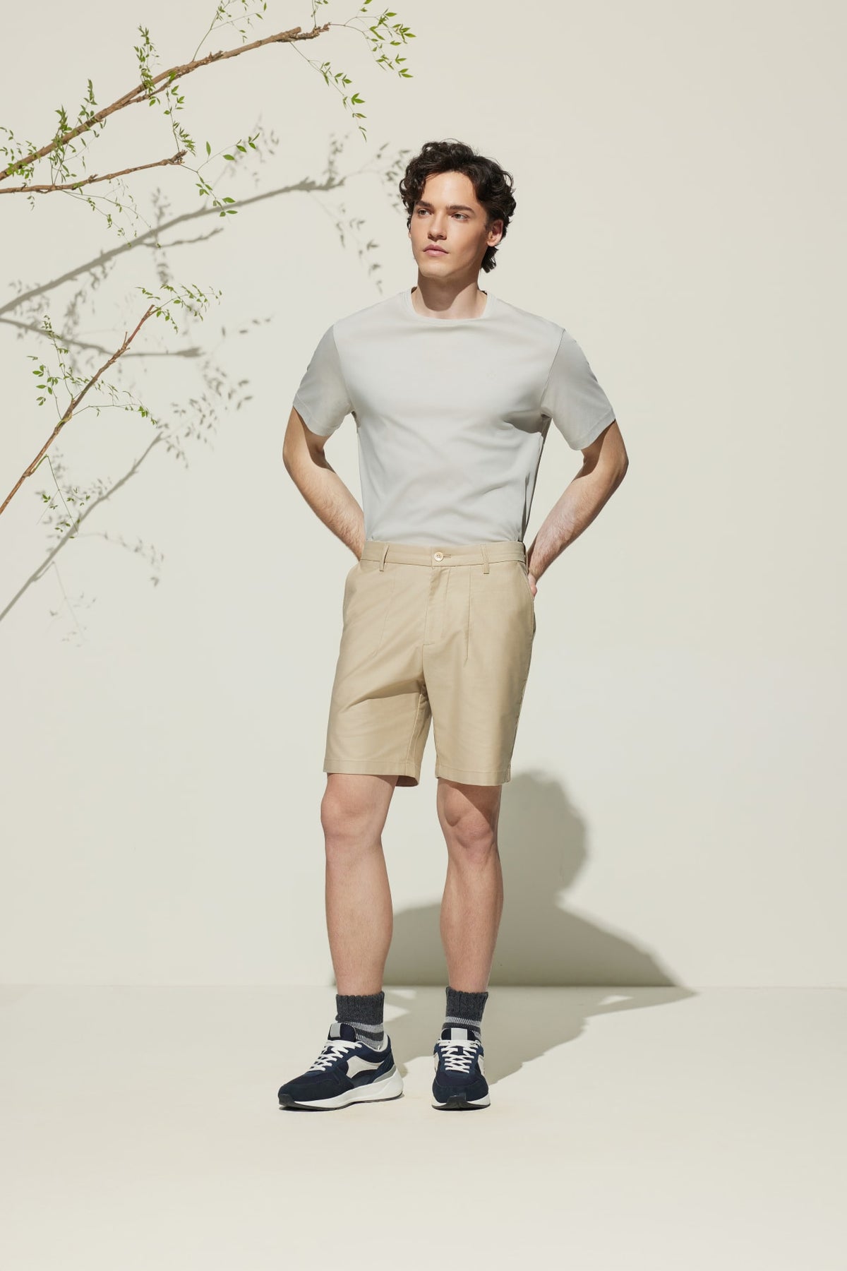 G2000 - Shorts - Cotton Modal Relax Fit Twill Casual Shorts - Radiant Cantaloupe - Relaxed