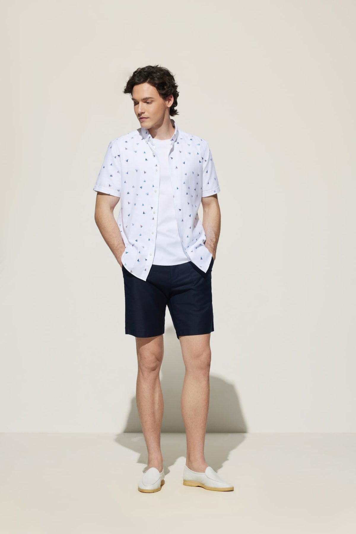 G2000 Shorts Cotton Modal Relax Fit Twill Casual Shorts Stormy Darkness Relaxed