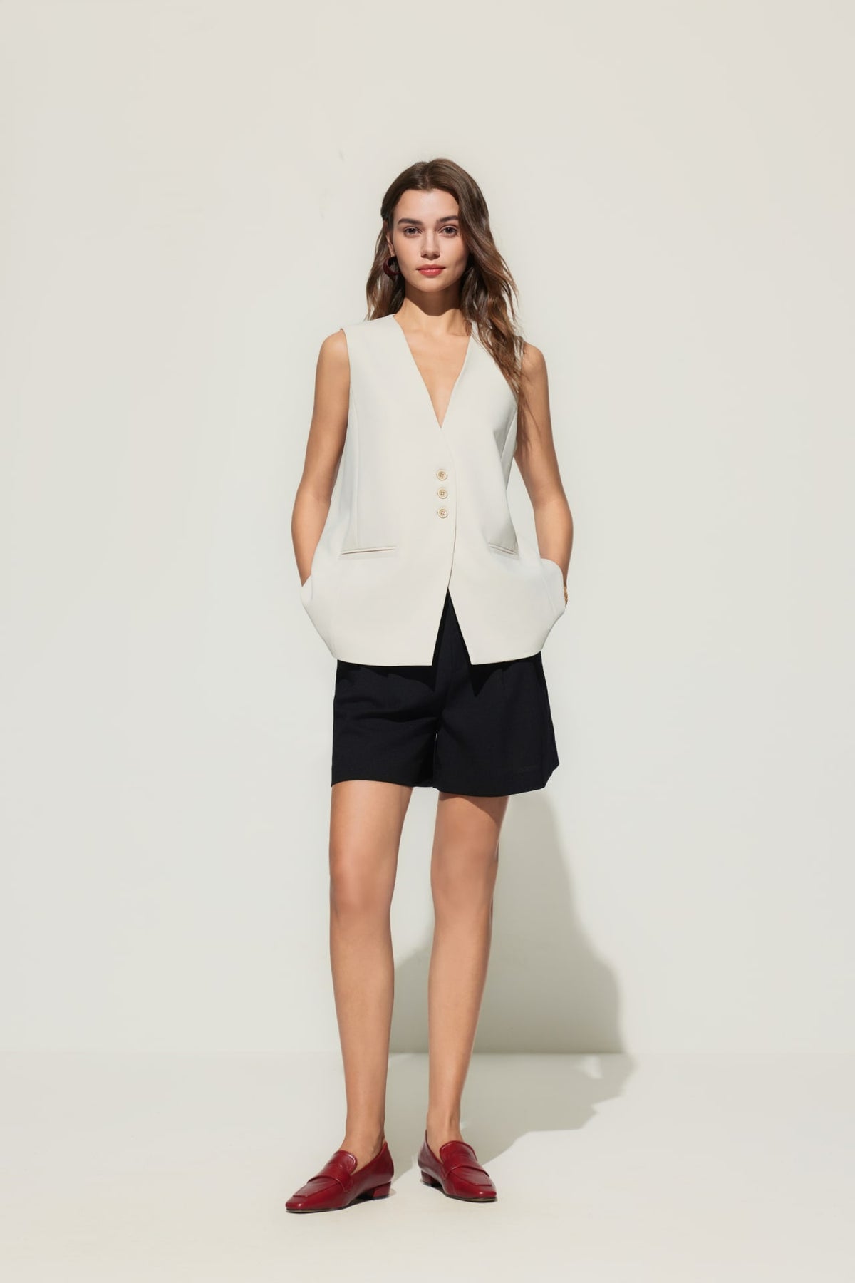 G2000 Suits Crepe Knit Waistcoat Blanc Canvas Regular