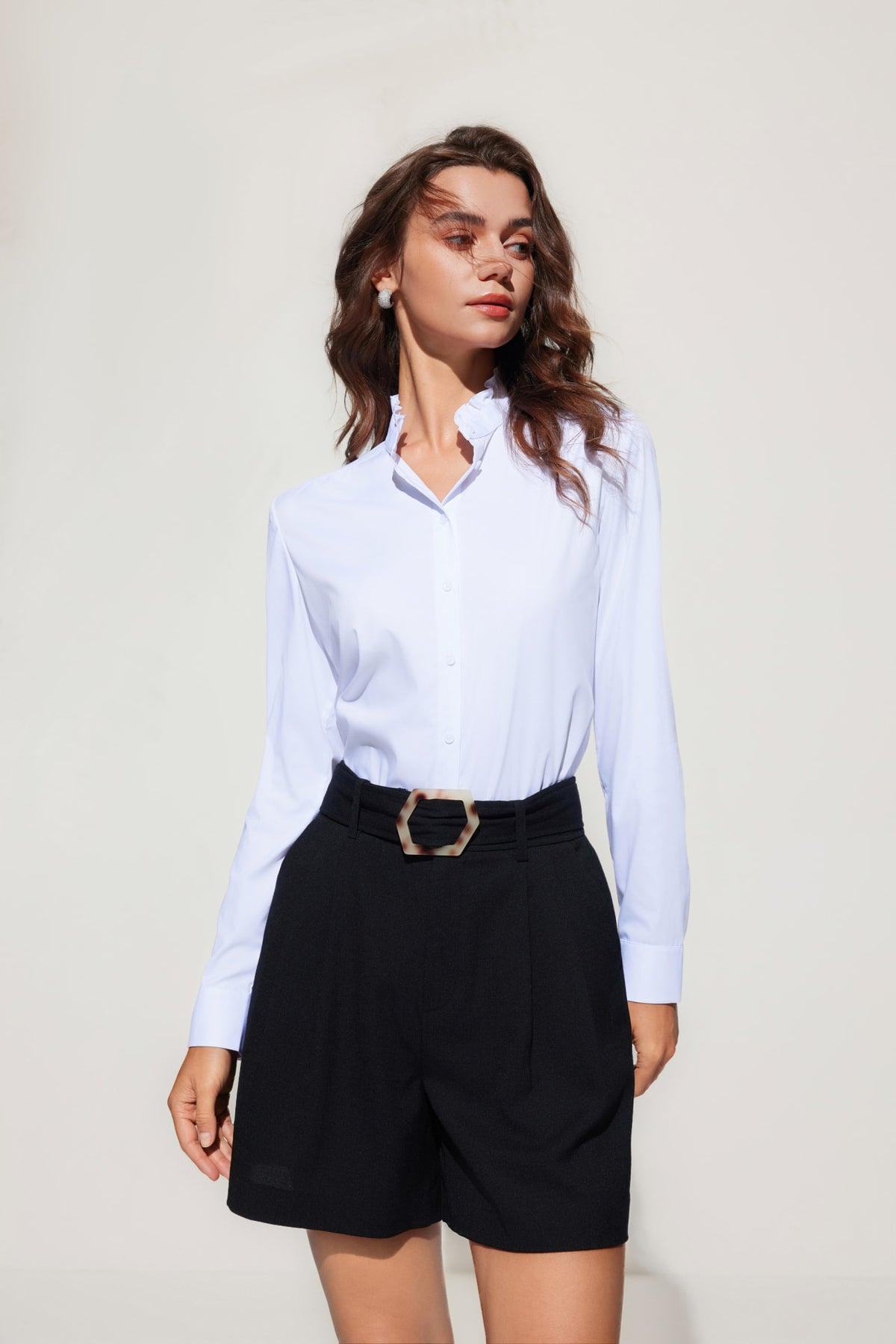 G2000 - Shirts - Modal Ruffled Collar Shirt
