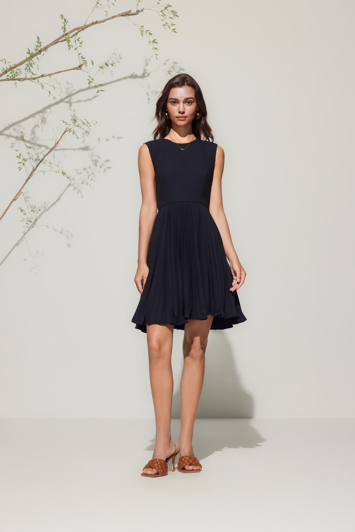 G2000 Dresses Pleated Flare Dress Darkened Slate Regular