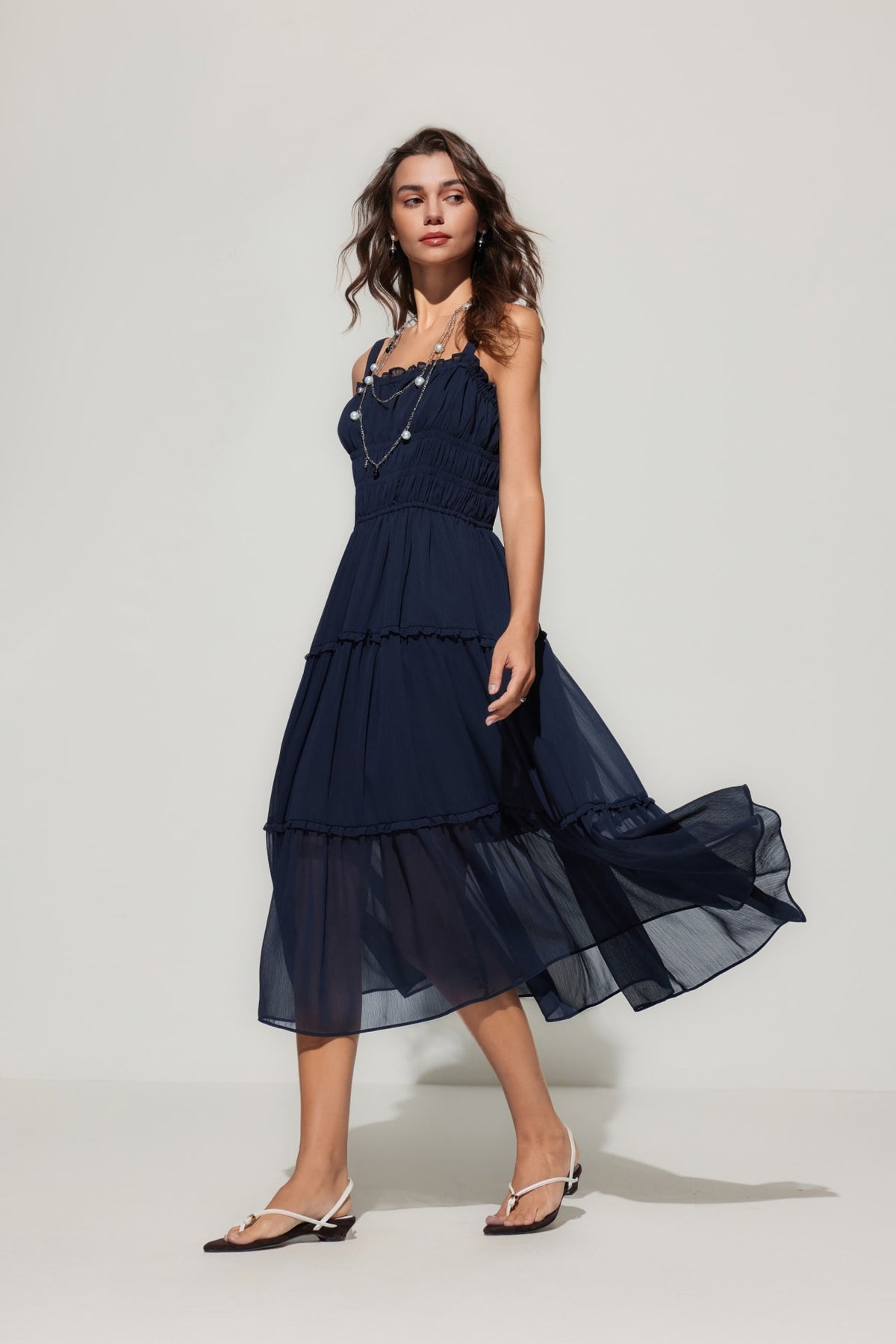 G2000 Dresses Smocked Tiered Maxi Dress Enigmatic Teal Regular