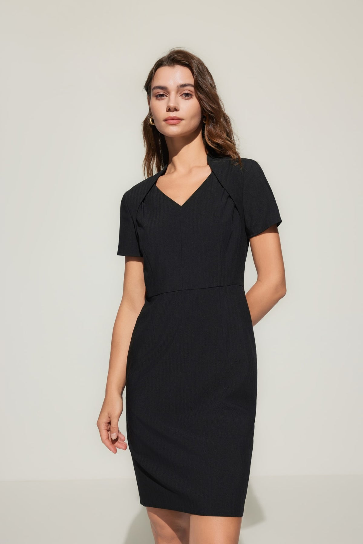 G2000 Dresses Anti Uv Herringbone Fitted Dress