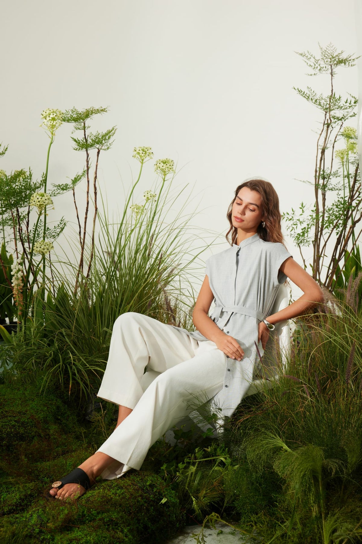 G2000 - Dresses - Stand Collar Shirt Dress