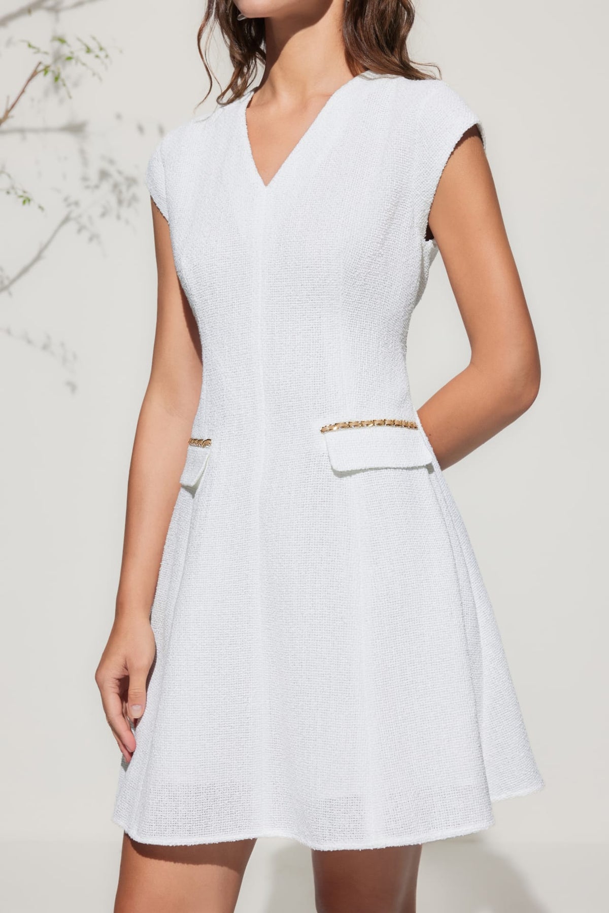 G2000 Dresses Tweed Flare Dress With Trims