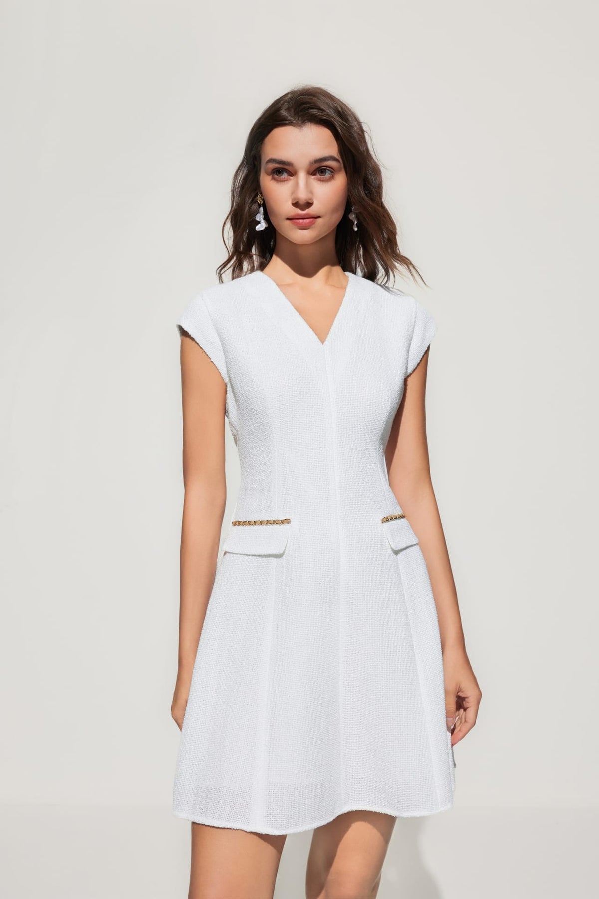 G2000 Dresses Tweed Flare Dress With Trims