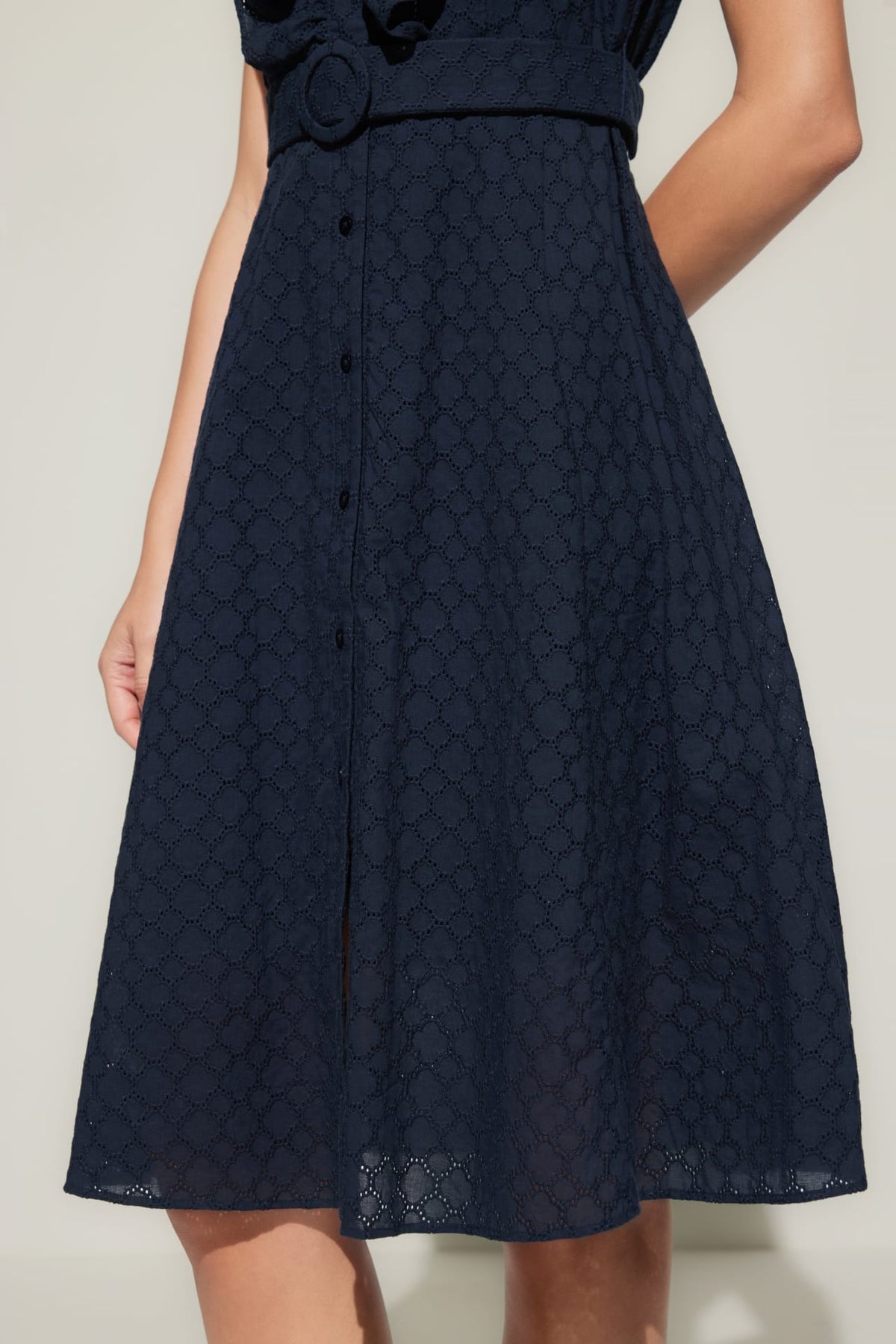 G2000 Dresses Ruffle Front Cotton Eyelet Dress