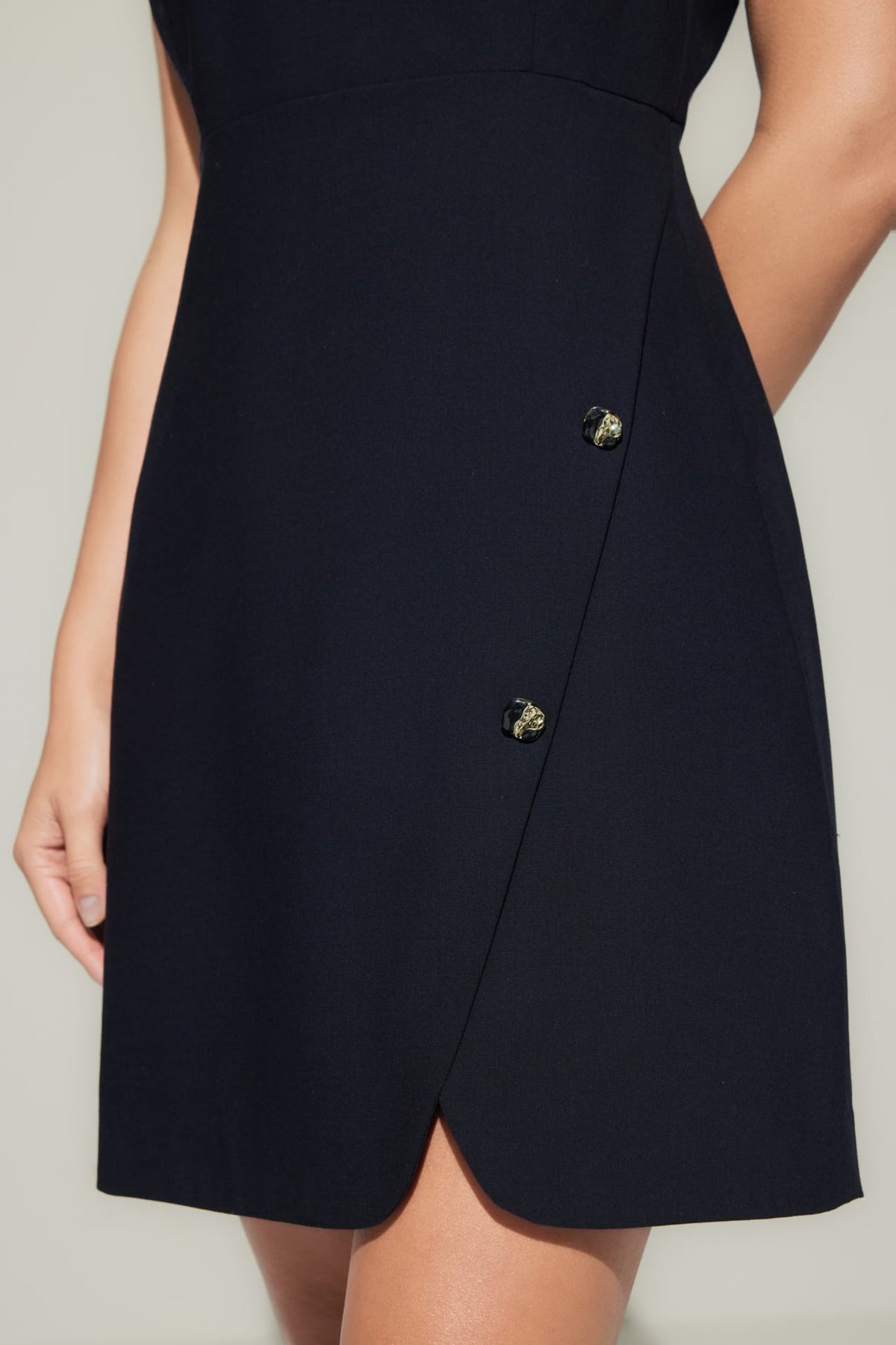 G2000 - Dresses - Wool-Blend Button Front Side Slit Dress