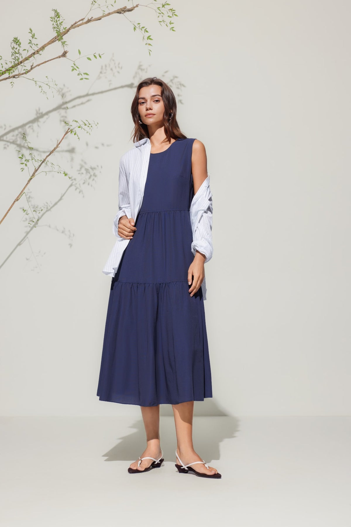 G2000 Dresses Round Neck Tiered Maxi Dress