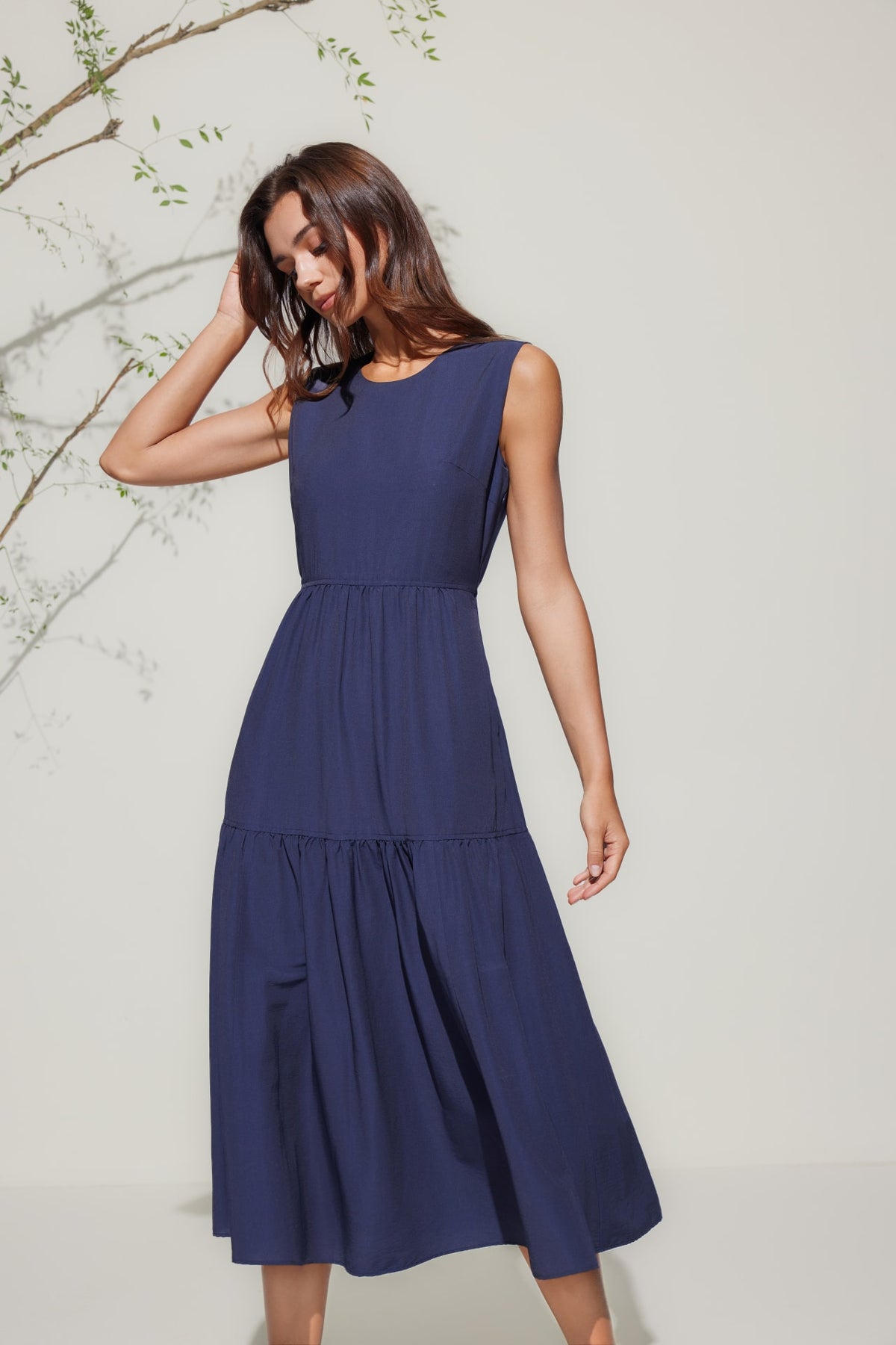 G2000 Dresses Round Neck Tiered Maxi Dress