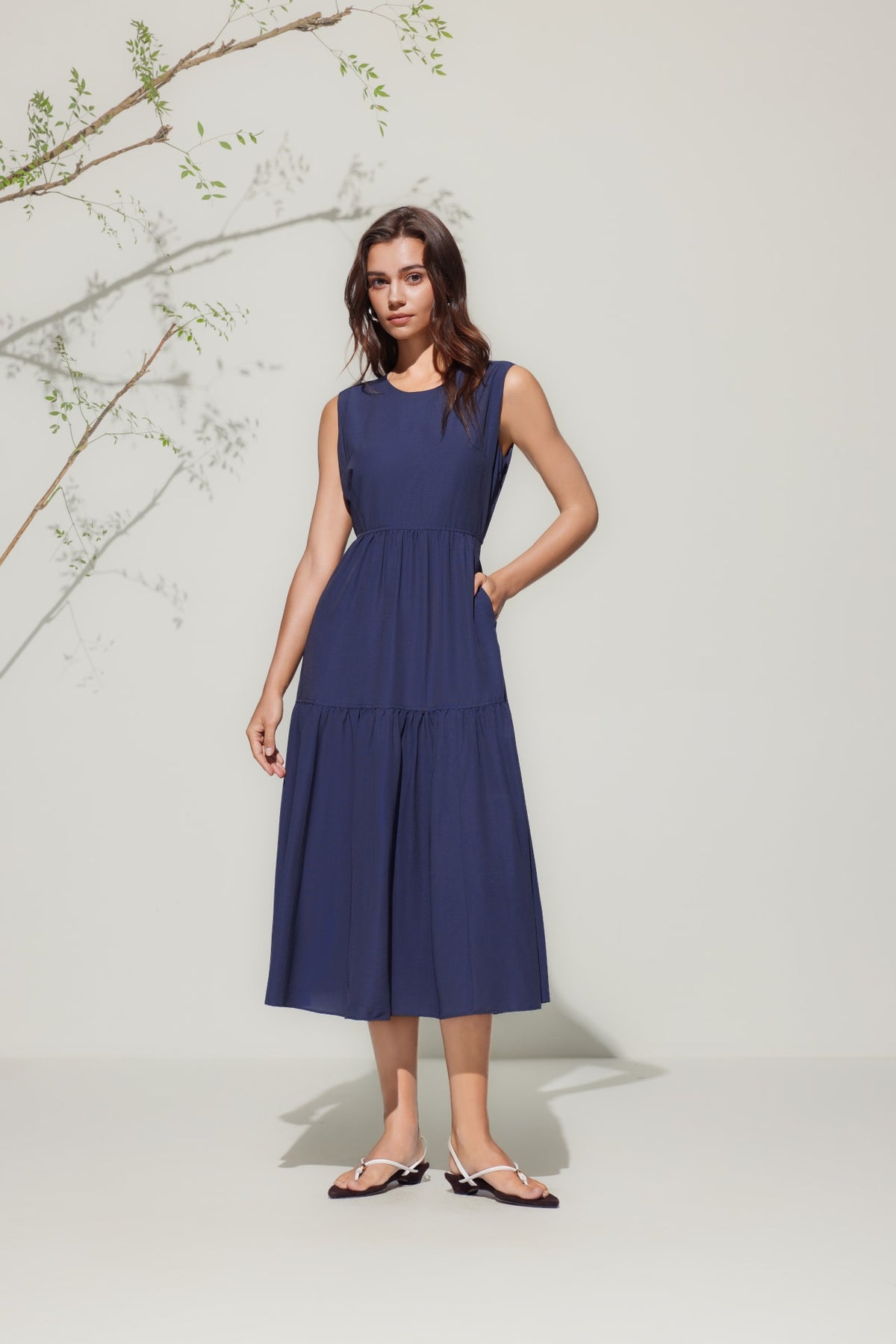 G2000 Dresses Round Neck Tiered Maxi Dress Majestic Ultramarine Regular