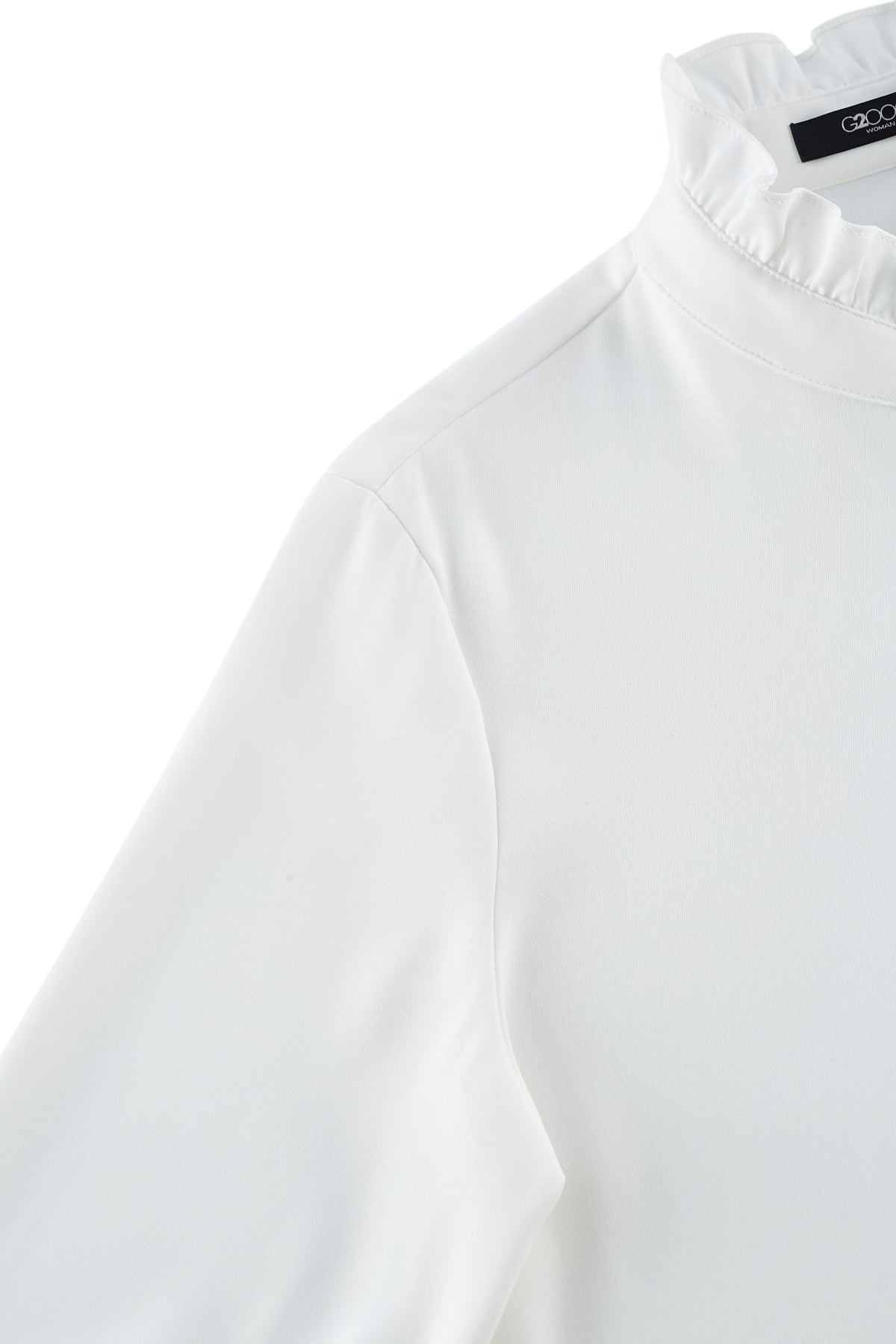 G2000 - Blouses - Satin Ruffled Stand Collar Blouse