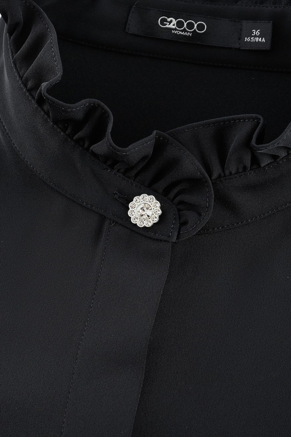 G2000 - Blouses - Satin Ruffled Stand Collar Blouse
