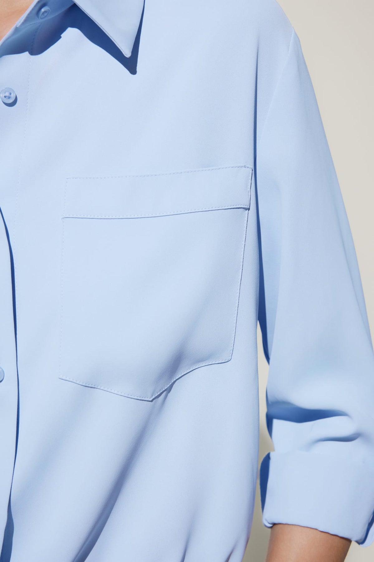 G2000 - Blouses - Satin Rolled Sleeves Shirt Blouse