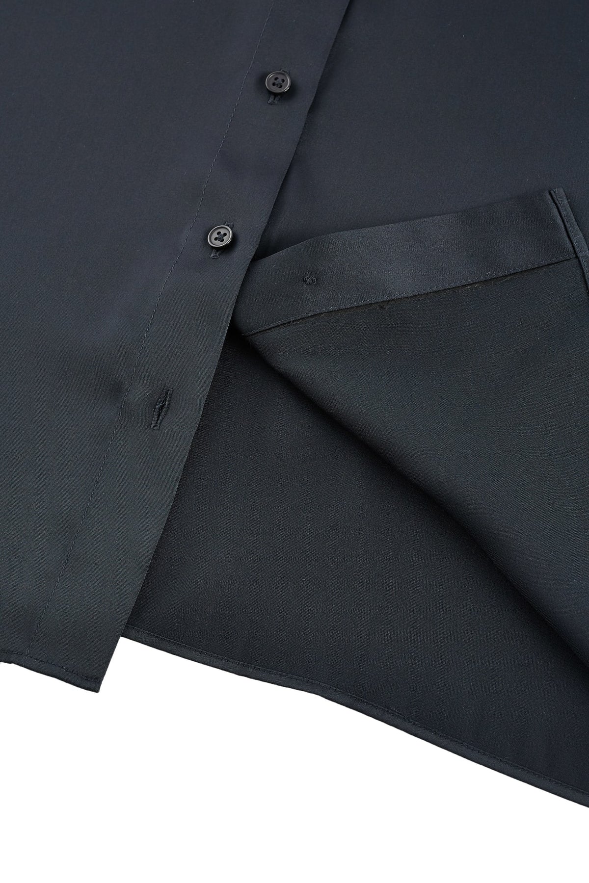 G2000 - Blouses - Satin Stand Collar Blouse With Detachable Contrasting Tie
