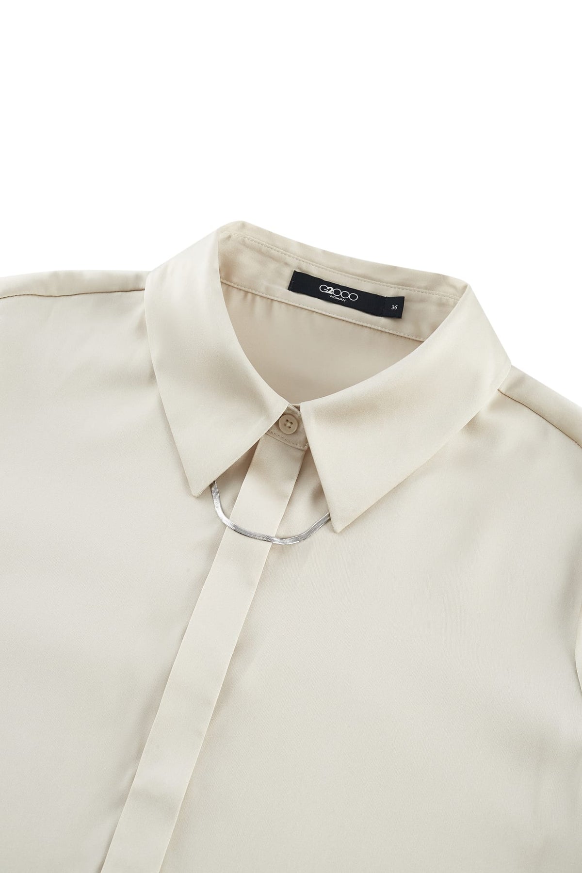 G2000 - Blouses - Satin Roll Sleeve Shirt Blouse