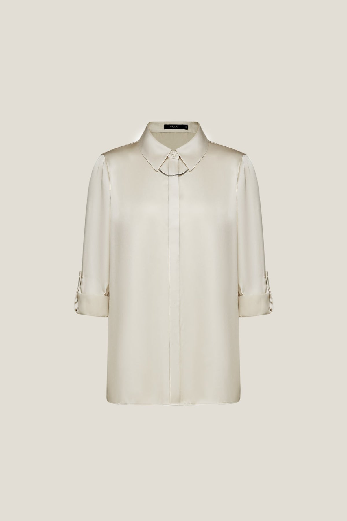 G2000 Blouses Satin Roll Sleeve Shirt Blouse Champagne Mist Regular