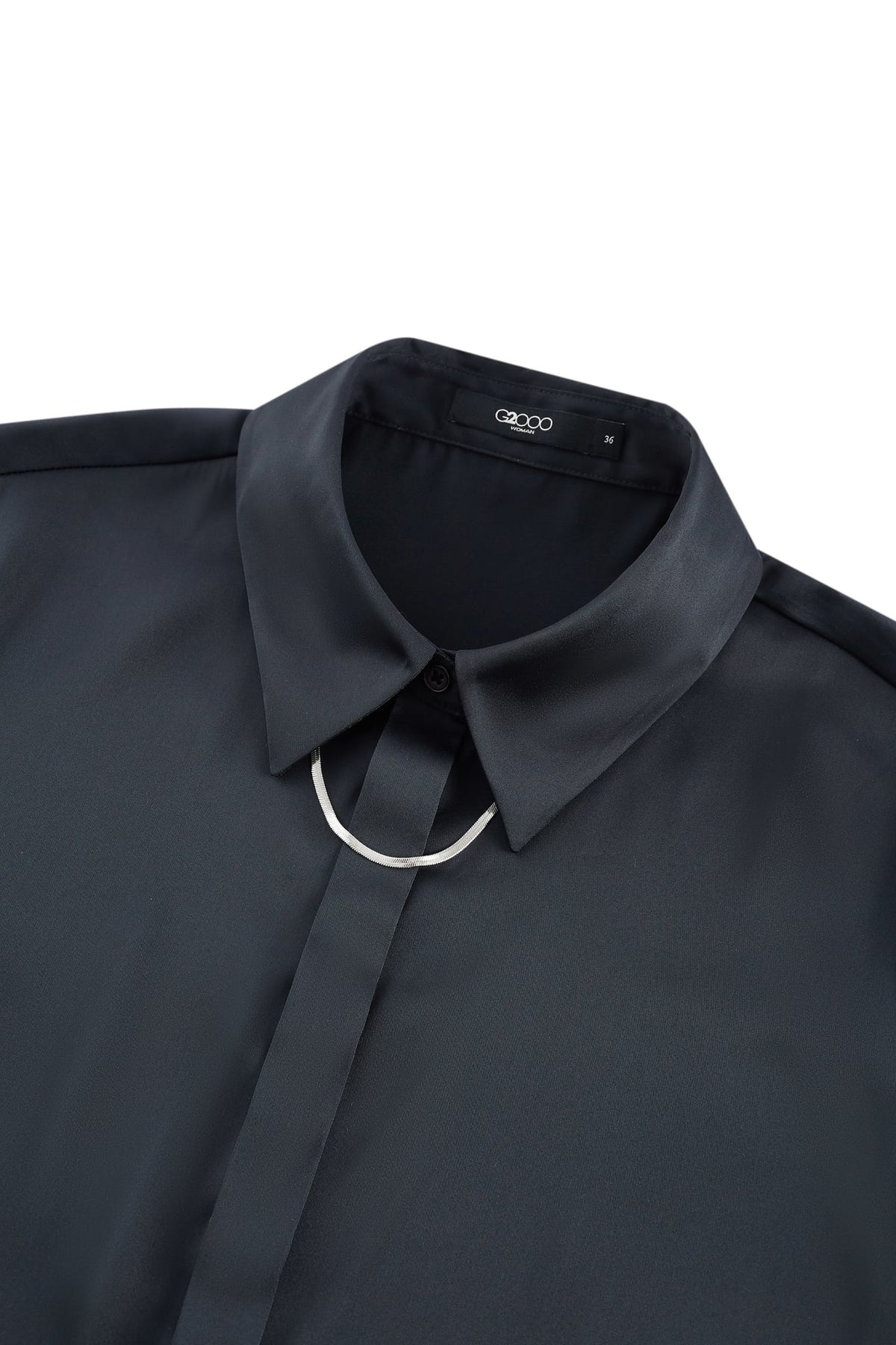 G2000 - Blouses - Satin Roll Sleeve Shirt Blouse