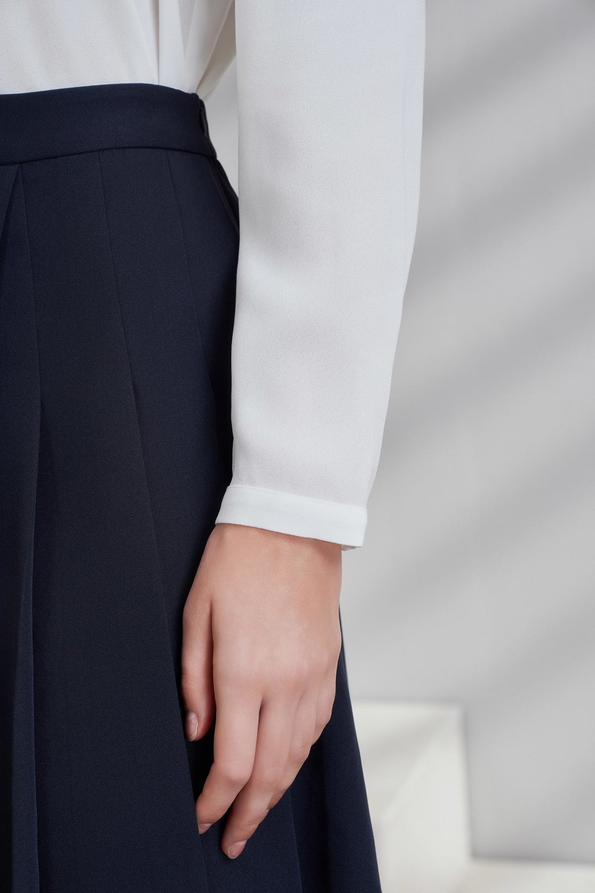 G2000 - Blouses - Regular Fit Shirt Blouse With Detachable Pleated Tie