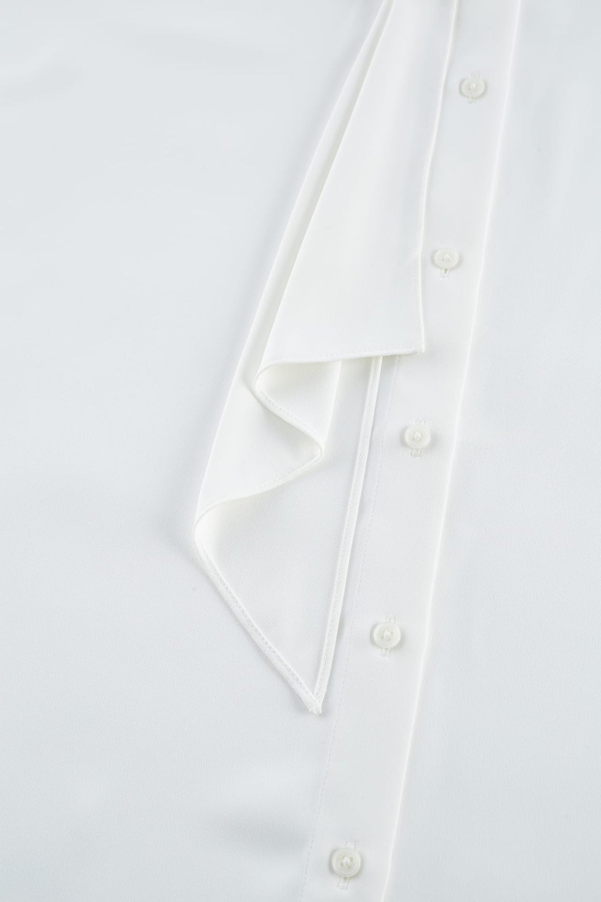 G2000 Blouses Satin Asymmetrical Stand Collar Blouse With Tie