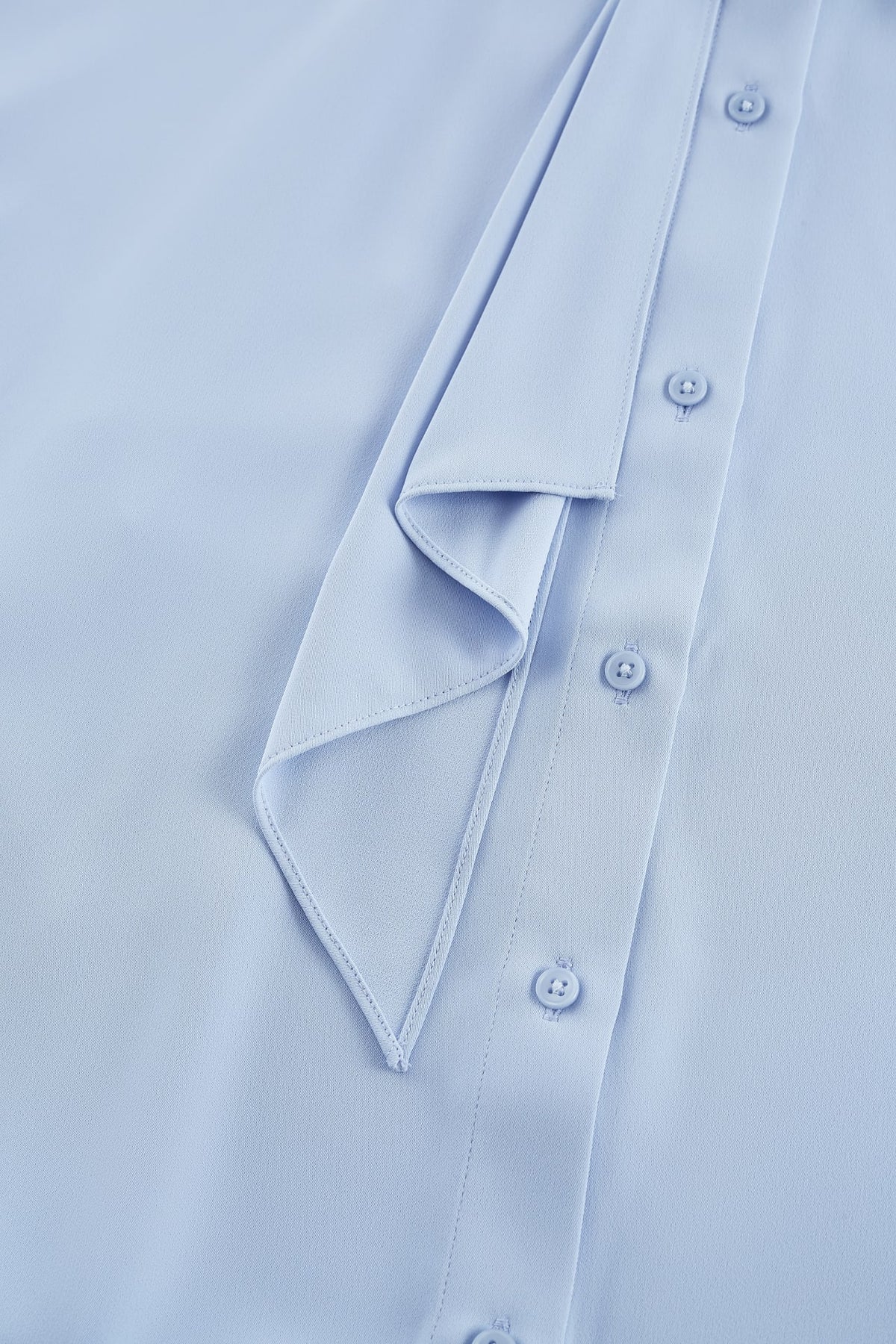 G2000 Blouses Satin Asymmetrical Stand Collar Blouse With Tie