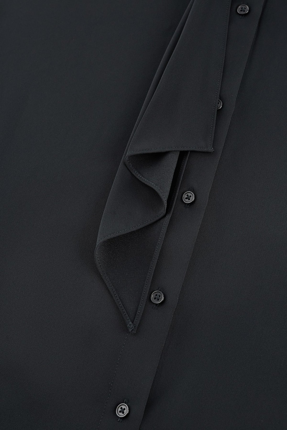 G2000 Blouses Satin Asymmetrical Stand Collar Blouse With Tie
