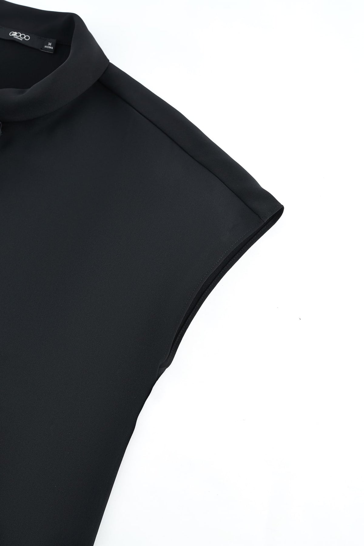 G2000 Blouses Satin Asymmetrical Stand Collar Blouse With Tie