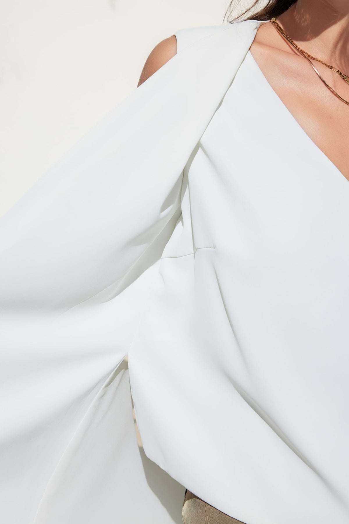 G2000 - Blouses - Satin V Neck 2 In 1 Layered Blouse