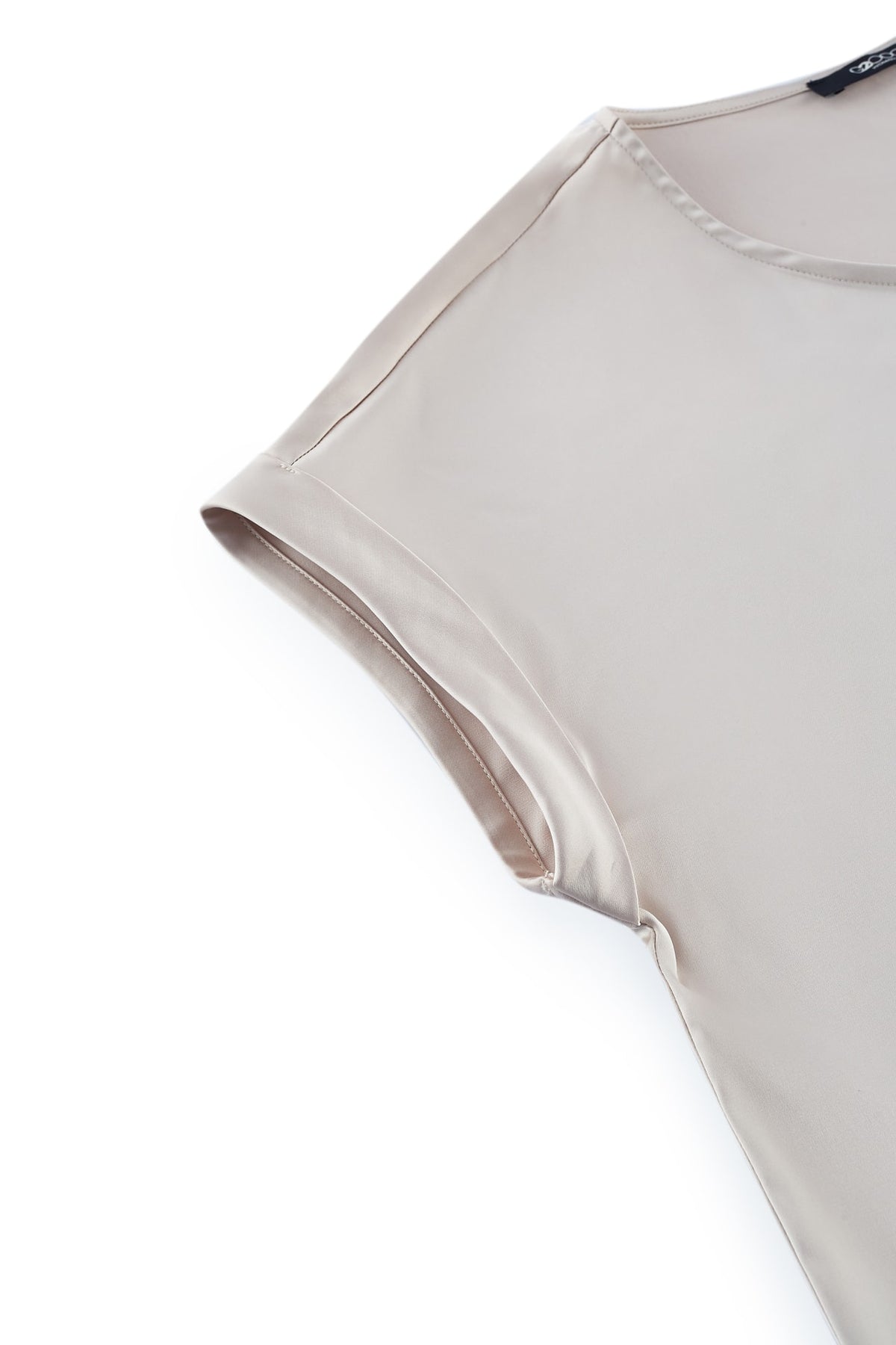 G2000 - Blouses - Satin Short Sleeve Blouse With Scarf & Ring