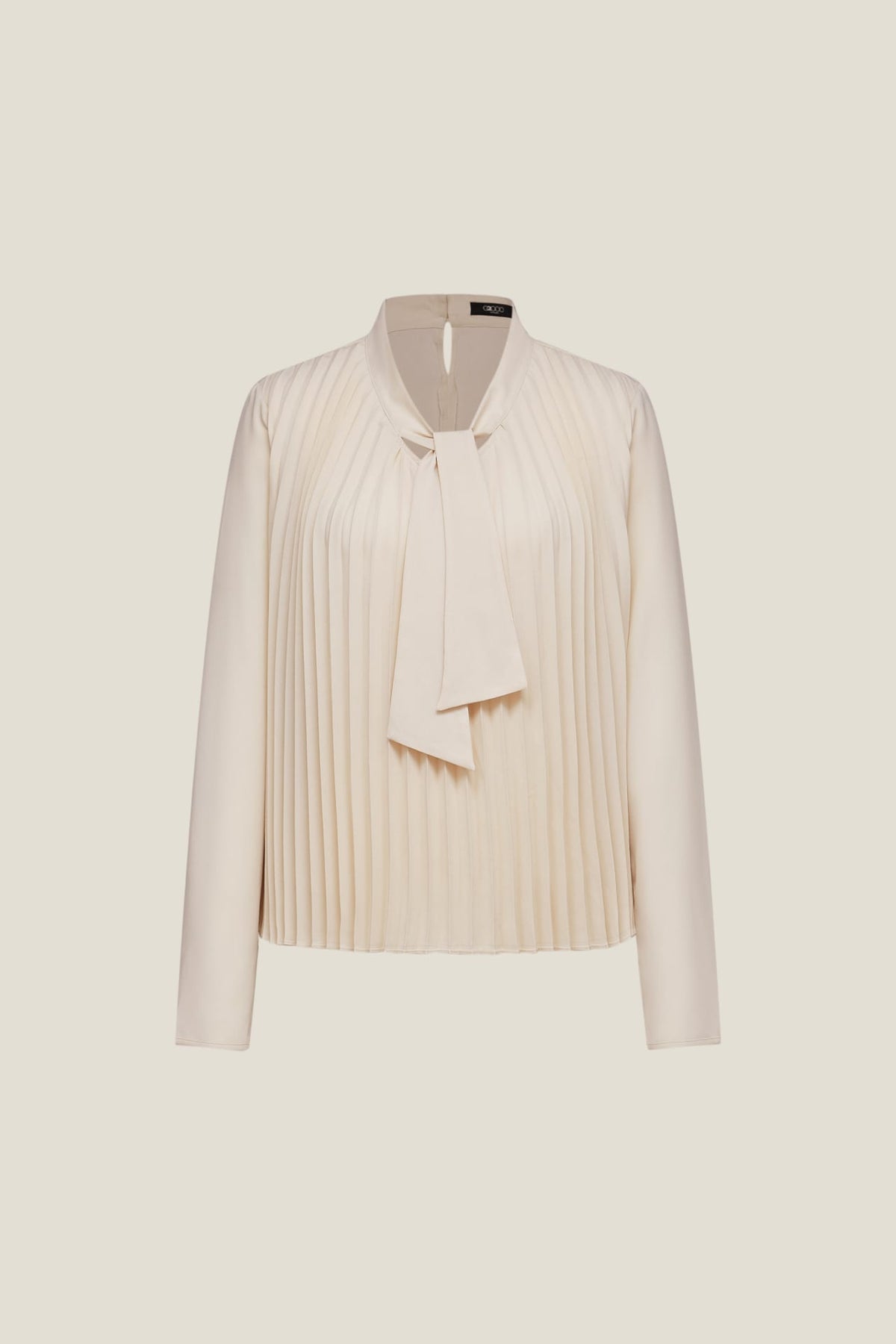 G2000 Blouses Pleated Blouse With Tie Blanc Canvas Regular
