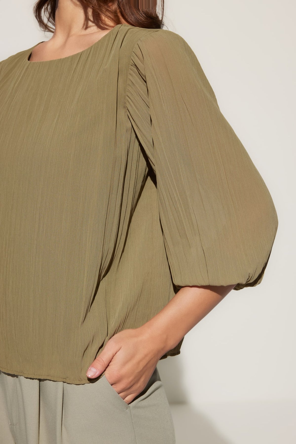 G2000 Blouses Pleated Blouse With Elasticated Cuffs