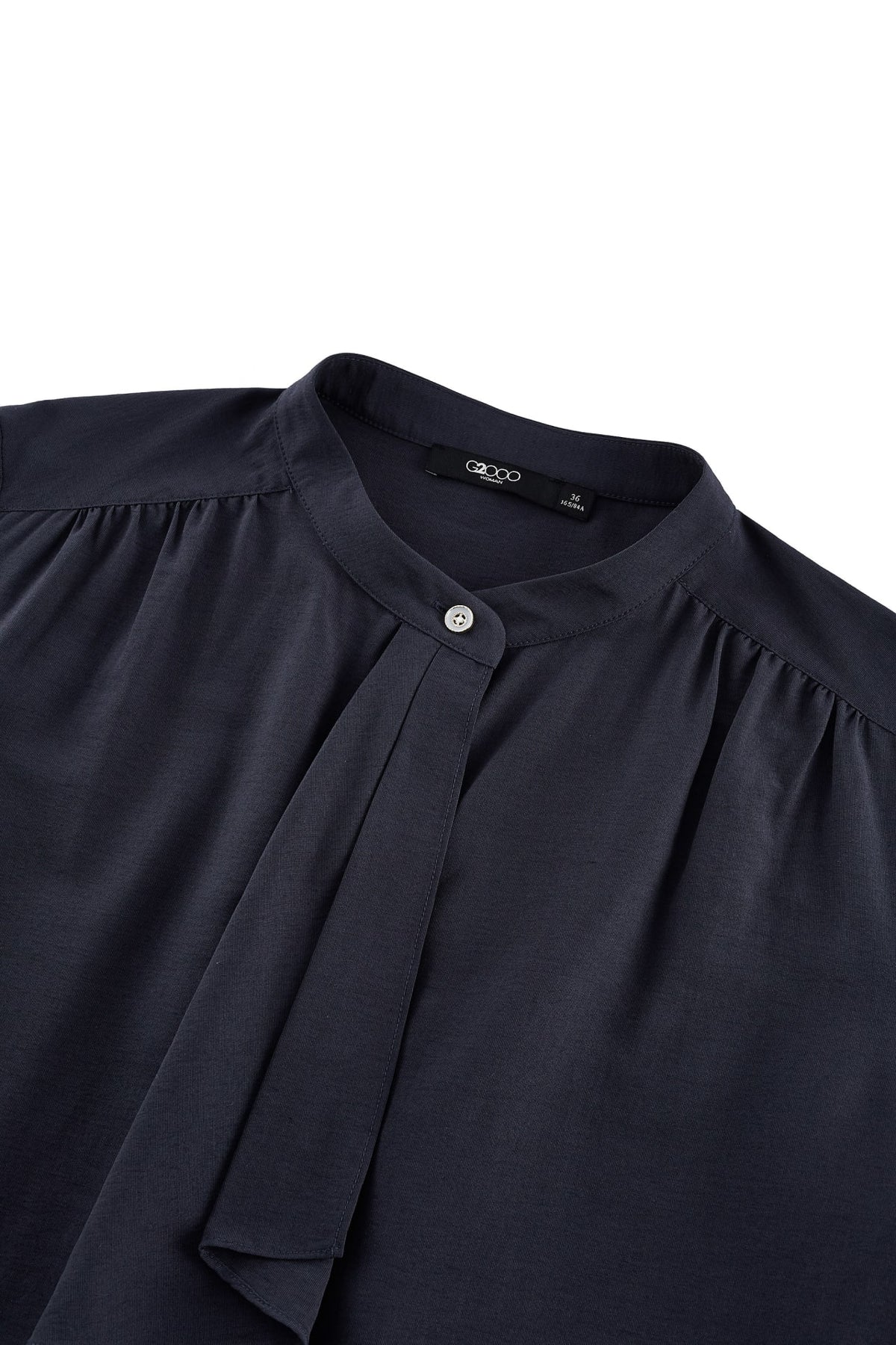 G2000 - Blouses - Stand Collar Tie Blouse
