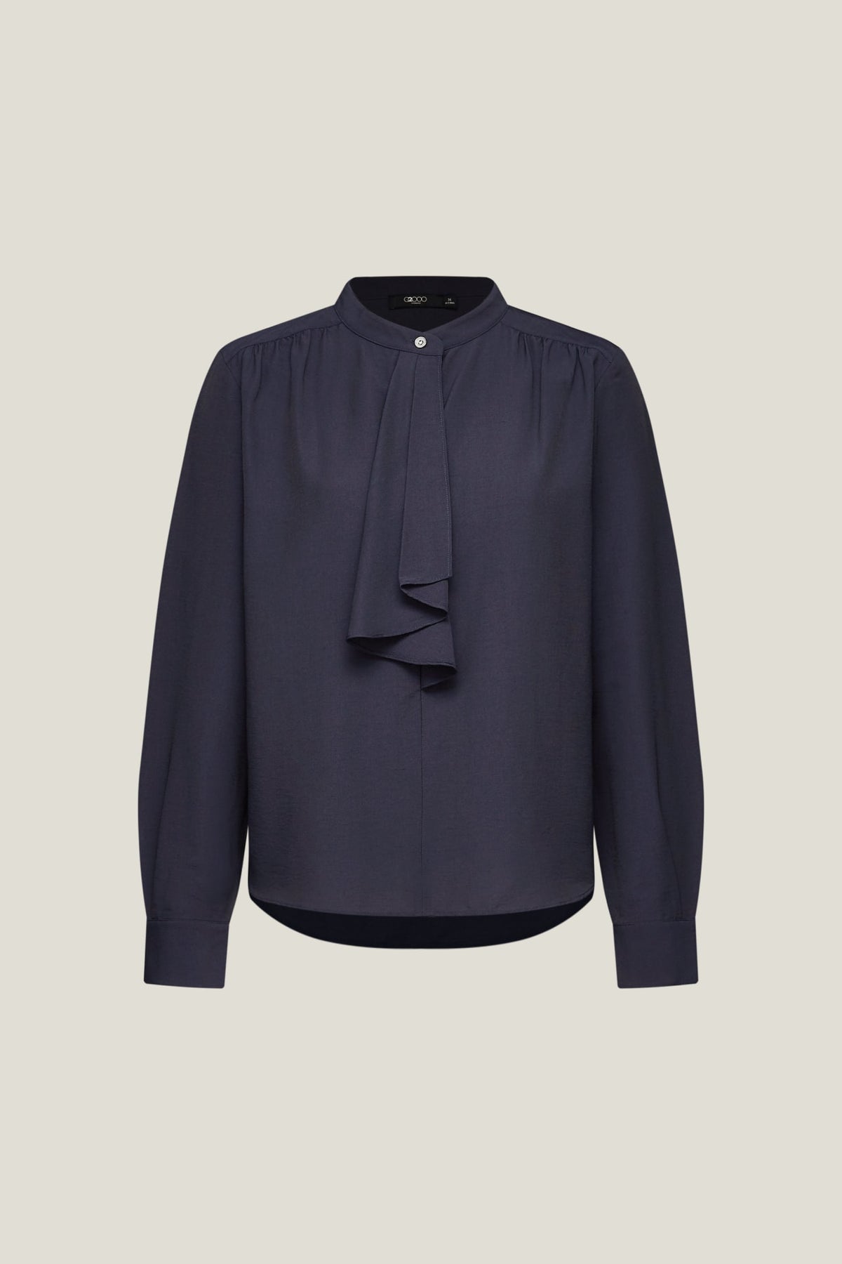 G2000 - Blouses - Stand Collar Tie Blouse - Majestic Ultramarine - Regular